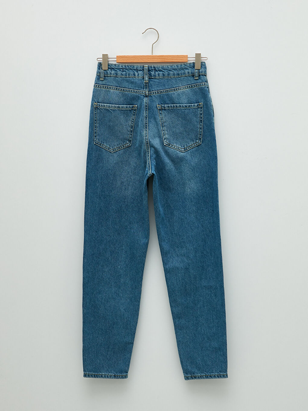 High Waist Mom Fit Pocket Detailed Women's Rodeo Denim Trousers-5