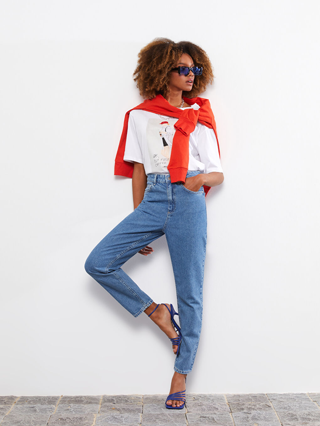 High Waist Mom Fit Pocket Detailed Women's Rodeo Denim Trousers-1