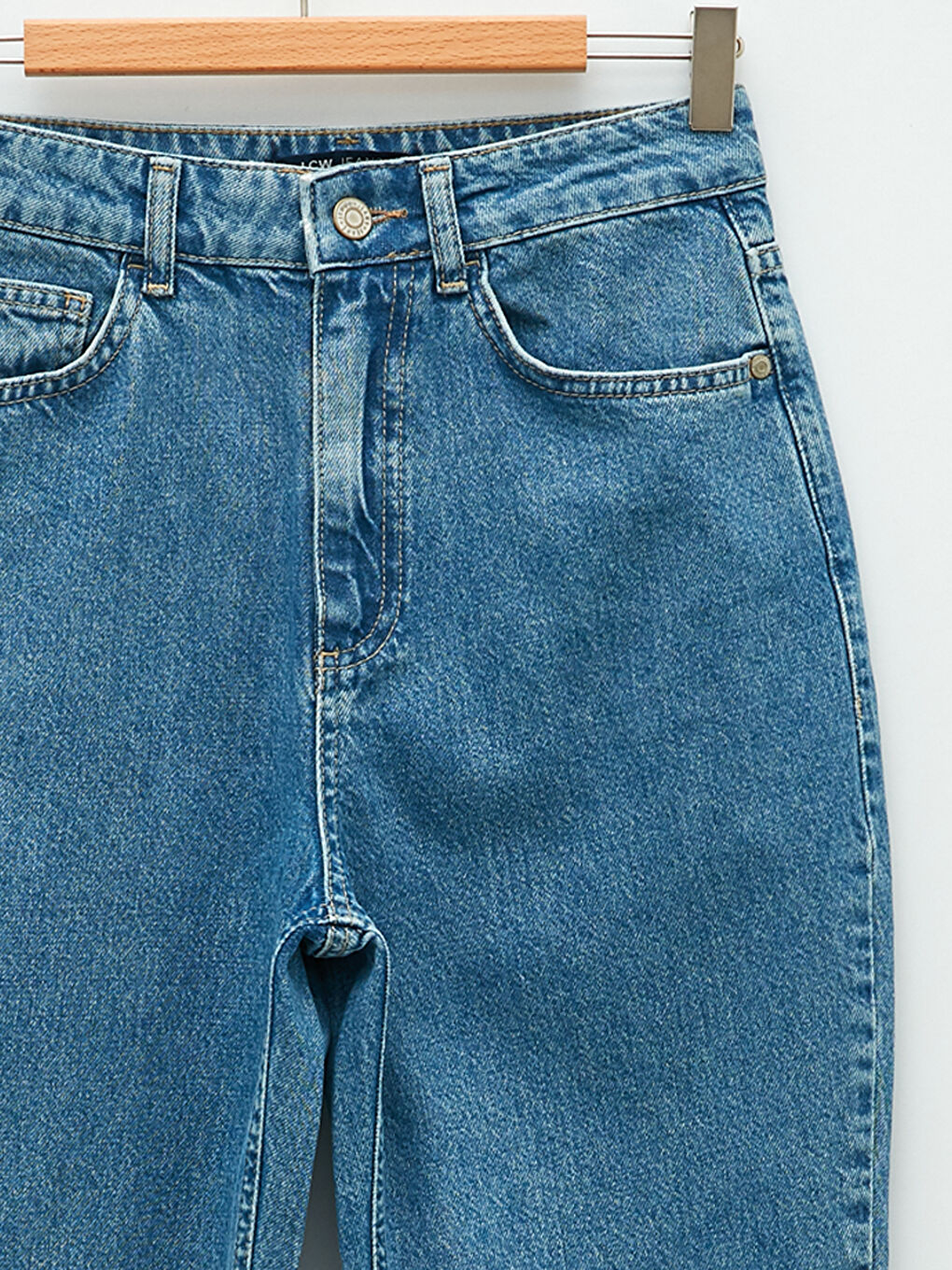 High Waist Mom Fit Pocket Detailed Women's Rodeo Denim Trousers-7