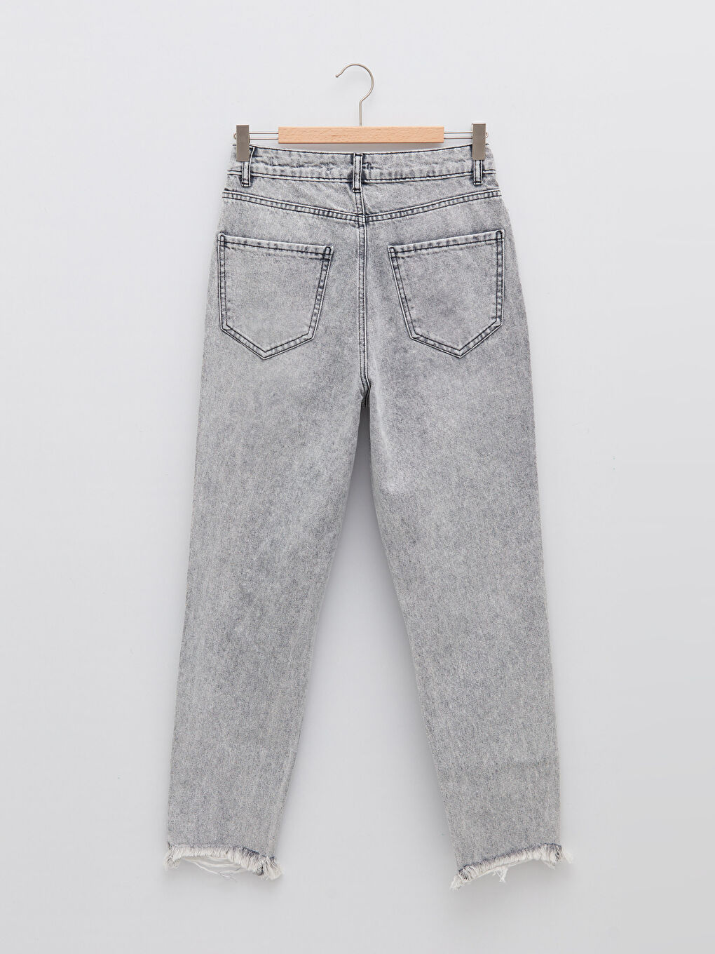 High Waist Mom Fit Ripped Detail Women's Jeans-7