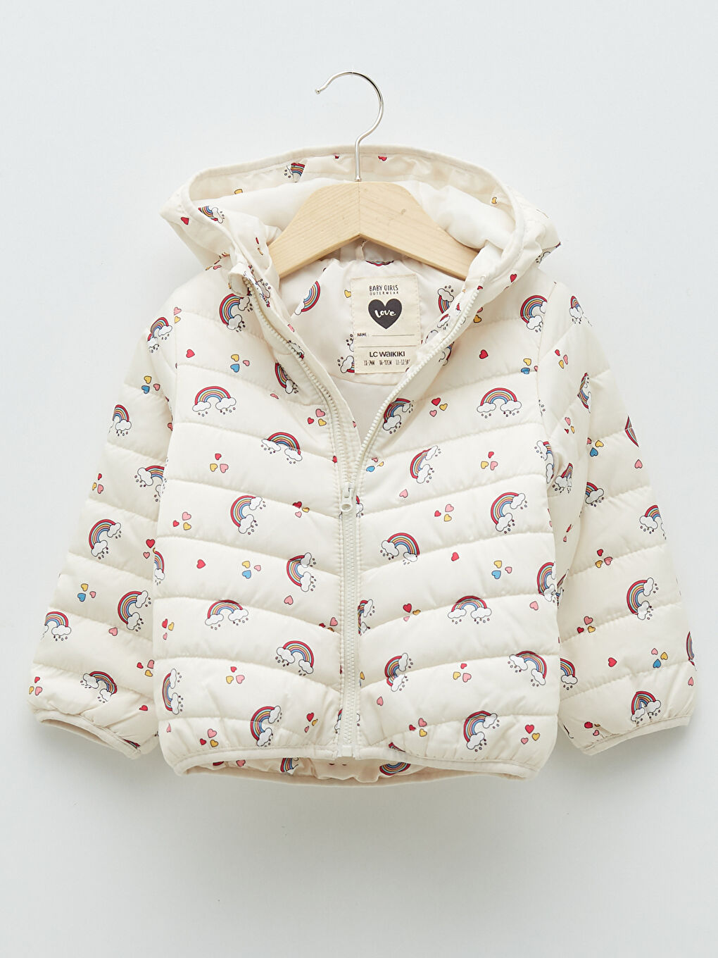 Hooded Long Sleeve Printed Baby Girl Inflatable Coat-2