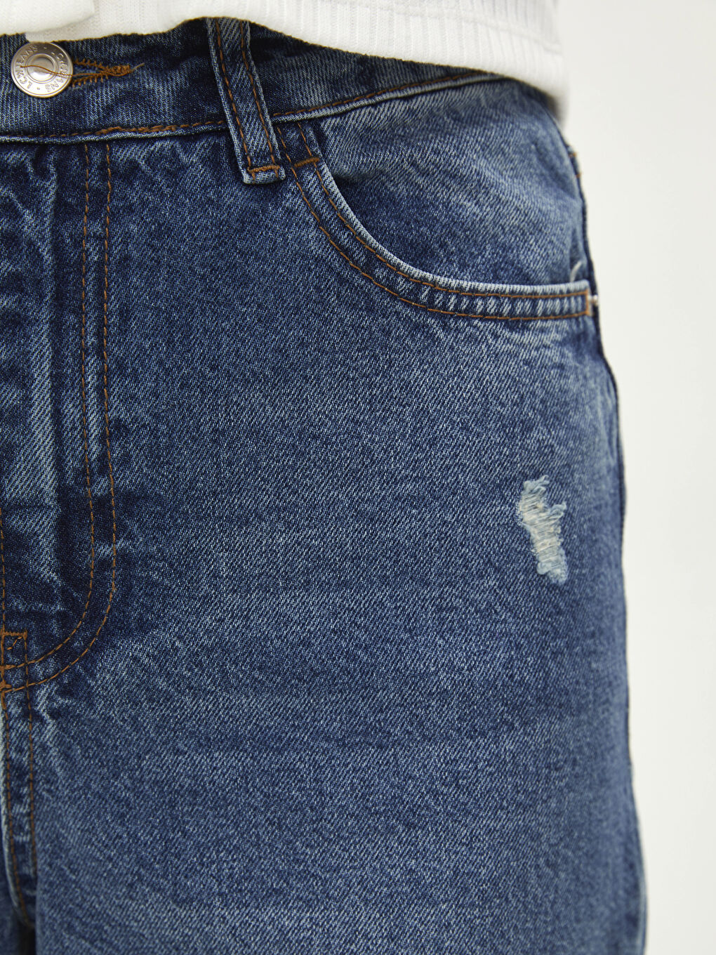 High Waist Straight Fit Pocket Detailed Rodeo Women's Jean Trousers-3