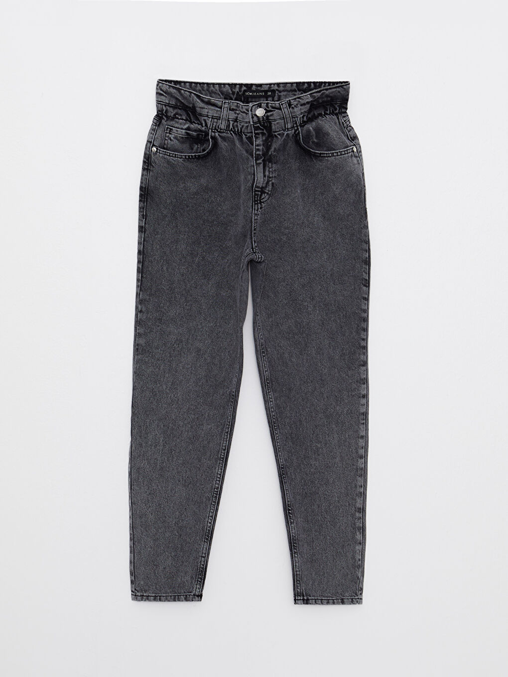 LCW Jeans پانتۆڵ جینزی ڕۆدیۆی کەمر بەرز فیتی دایکانە و وردەکاری جێب بۆ ژنان -S23282Z8-327