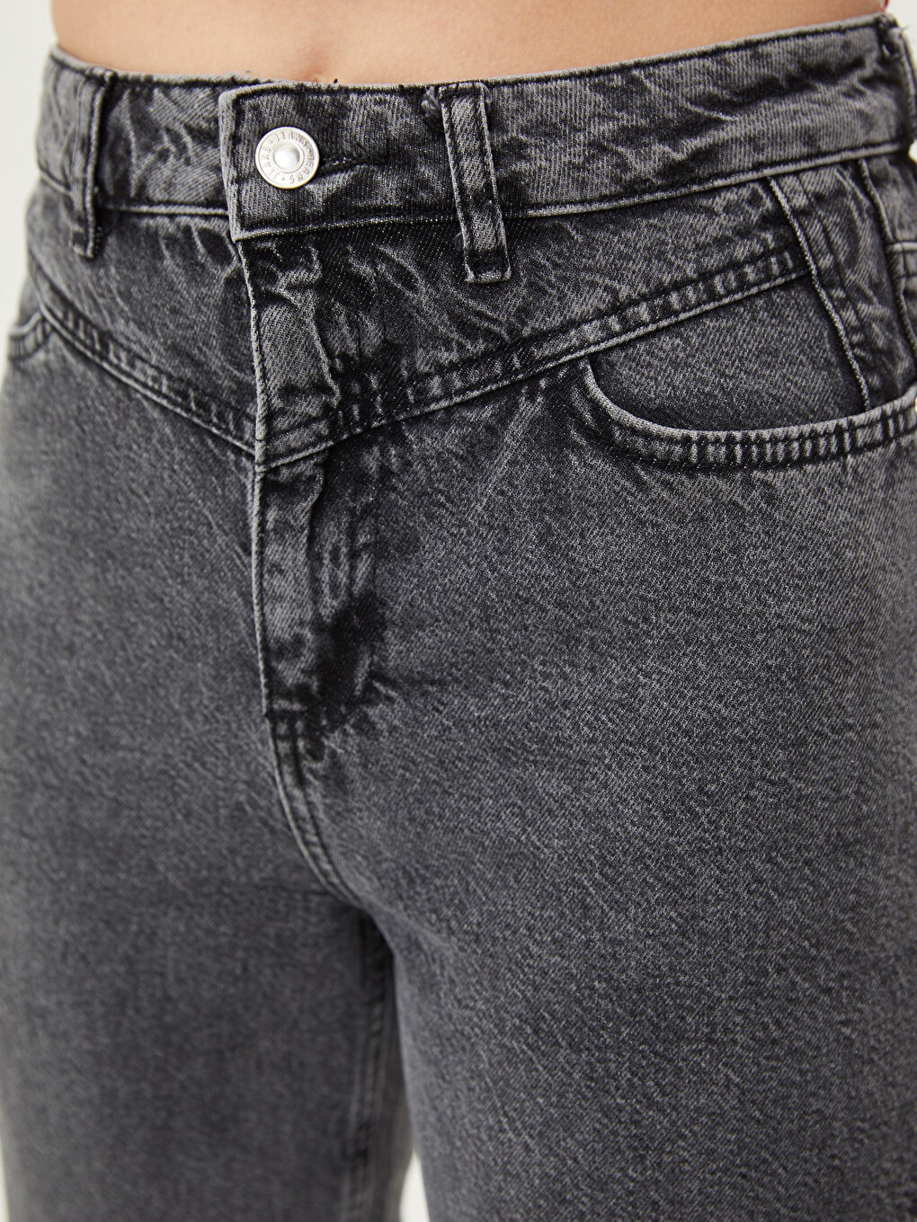 High Waist Mom Fit Pocket Detailed Women's Rodeo Denim Trousers-2