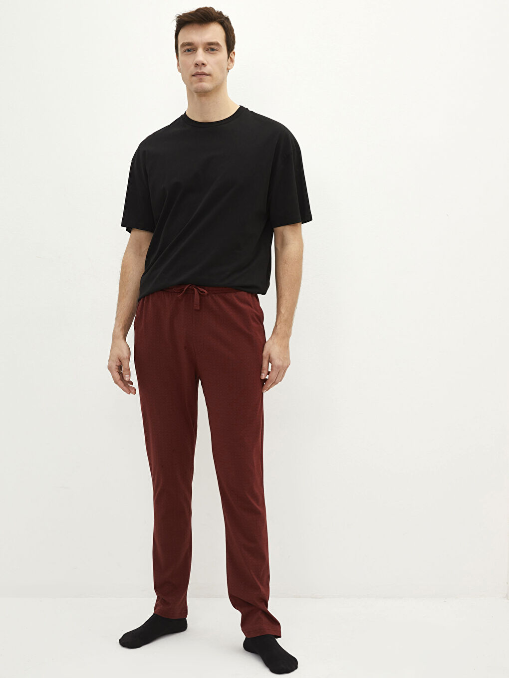 LC WAIKIKI Bordo Standart Kalıp Erkek Pijama Alt - 1