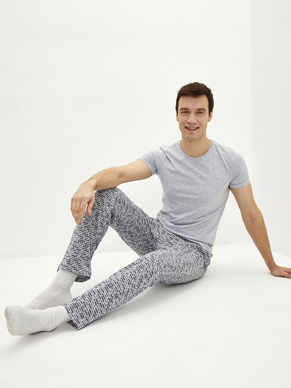 Gri Standart Kalıp Erkek Pijama Alt