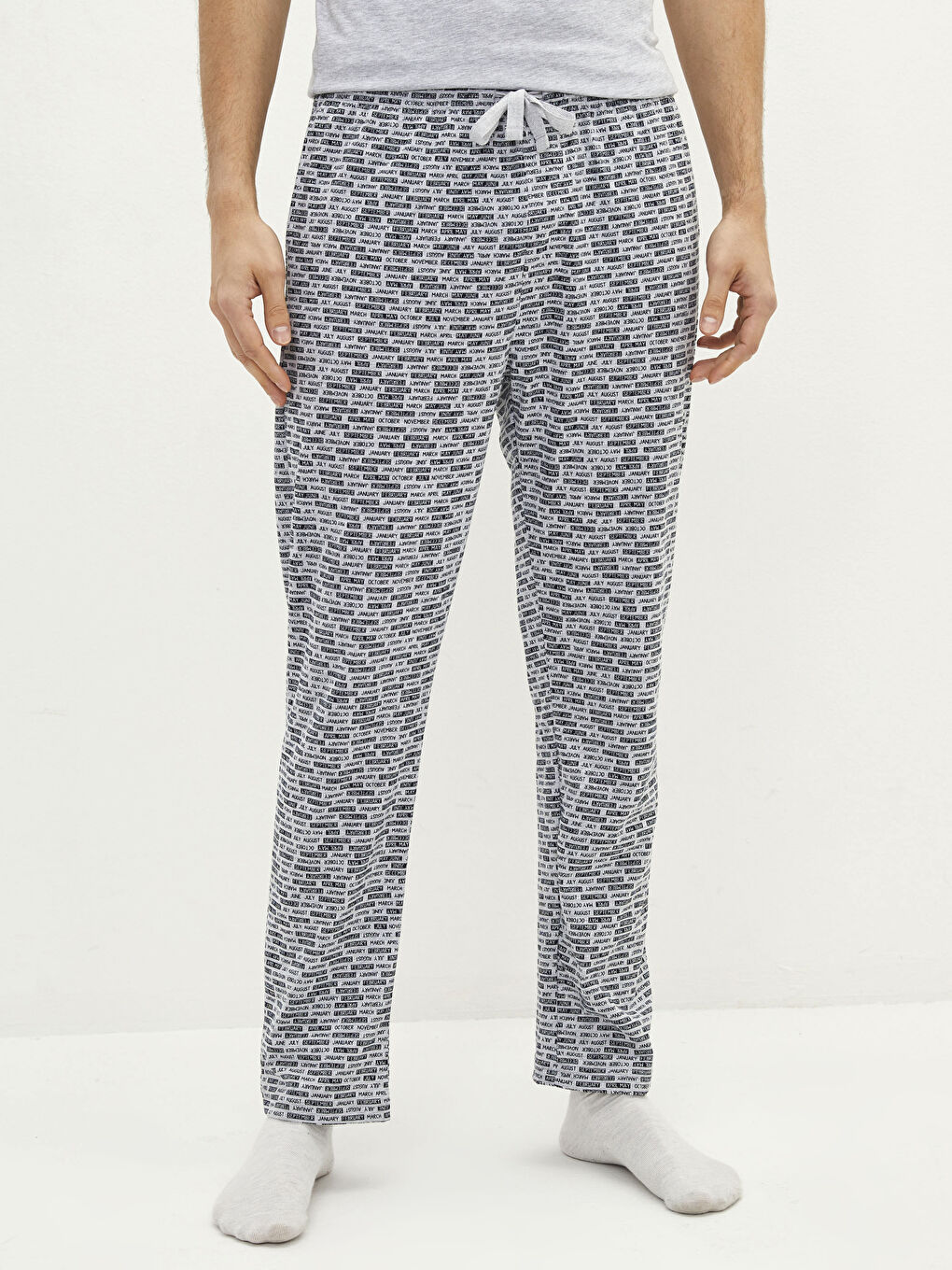 Gri Standart Kalıp Erkek Pijama Alt-2