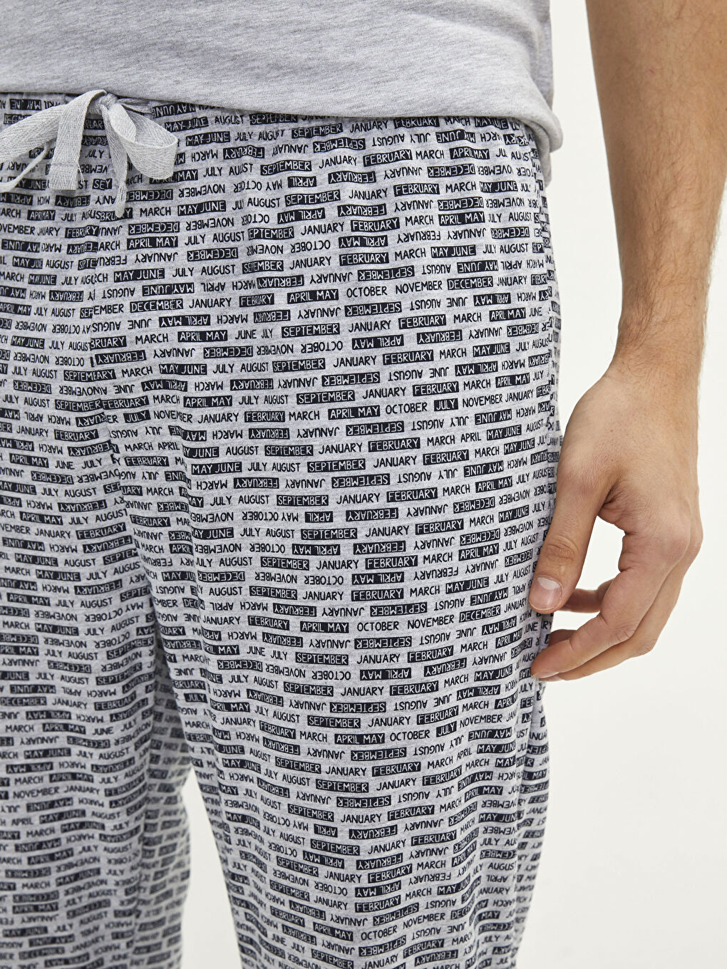Gri Standart Kalıp Erkek Pijama Alt-3