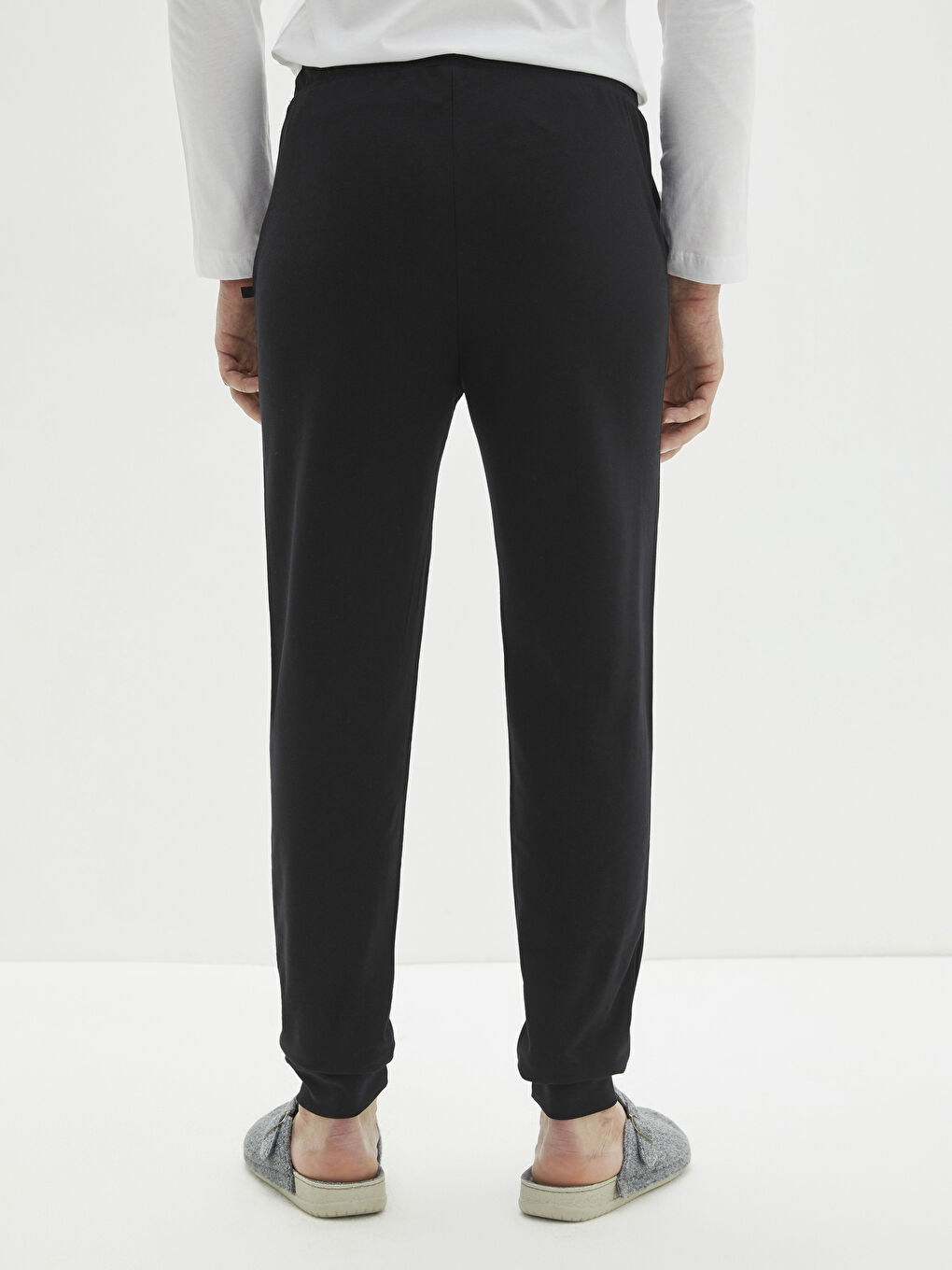 Siyah Standart Kalıp Erkek Pijama Alt-4