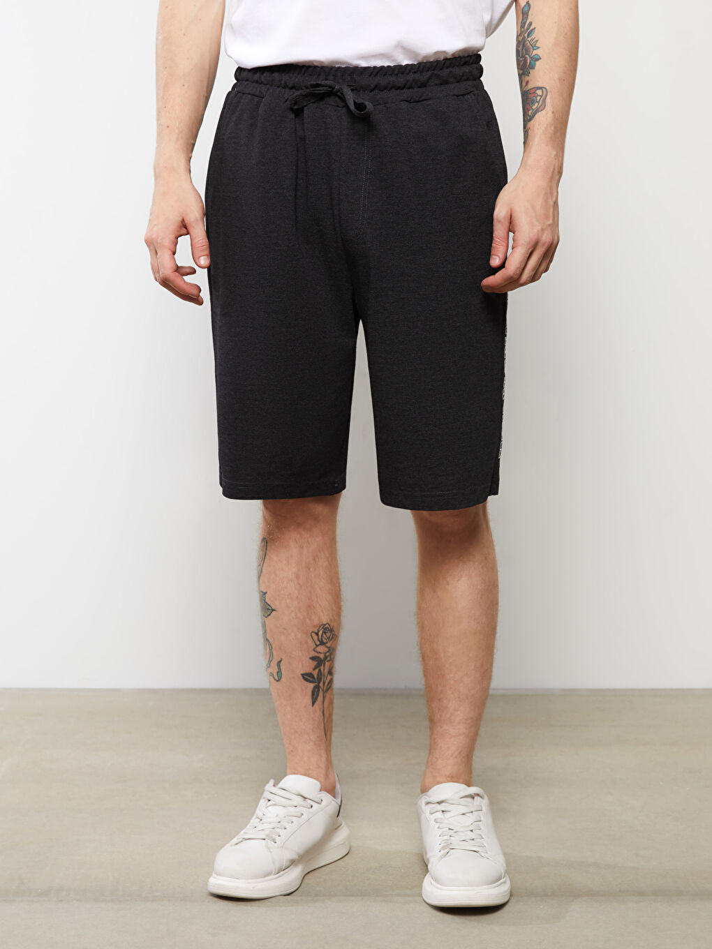 Antrasit Standart Kalıp Erkek Pijama Alt Şort-3