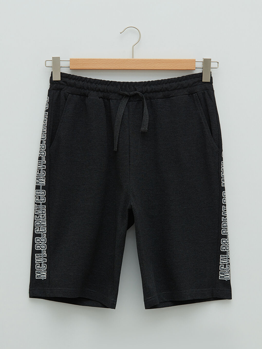 Antrasit Standart Kalıp Erkek Pijama Alt Şort-5