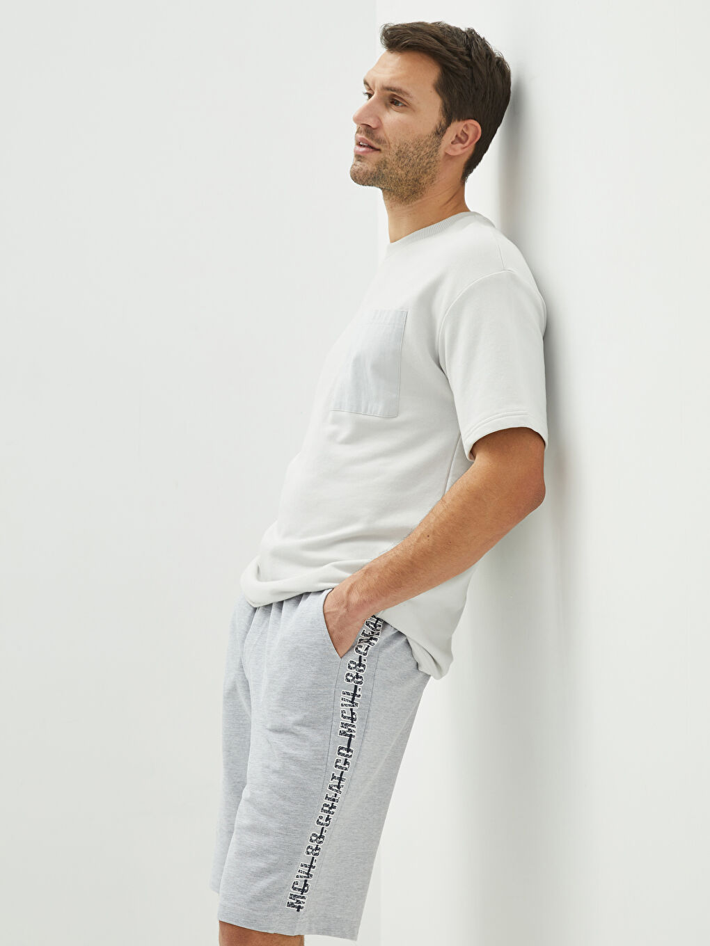 Gri Standart Kalıp Erkek Pijama Alt Şort