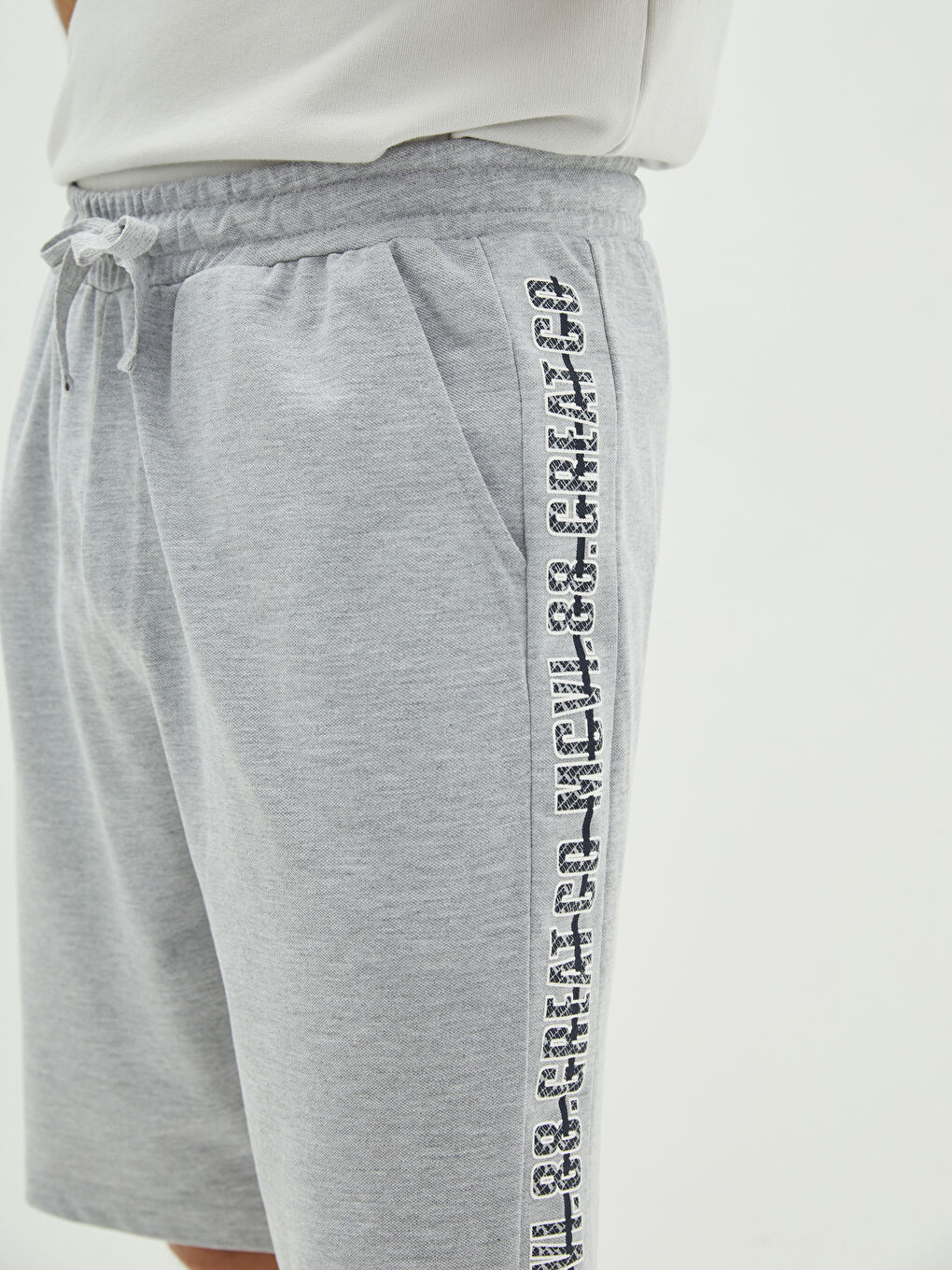 Gri Standart Kalıp Erkek Pijama Alt Şort-2
