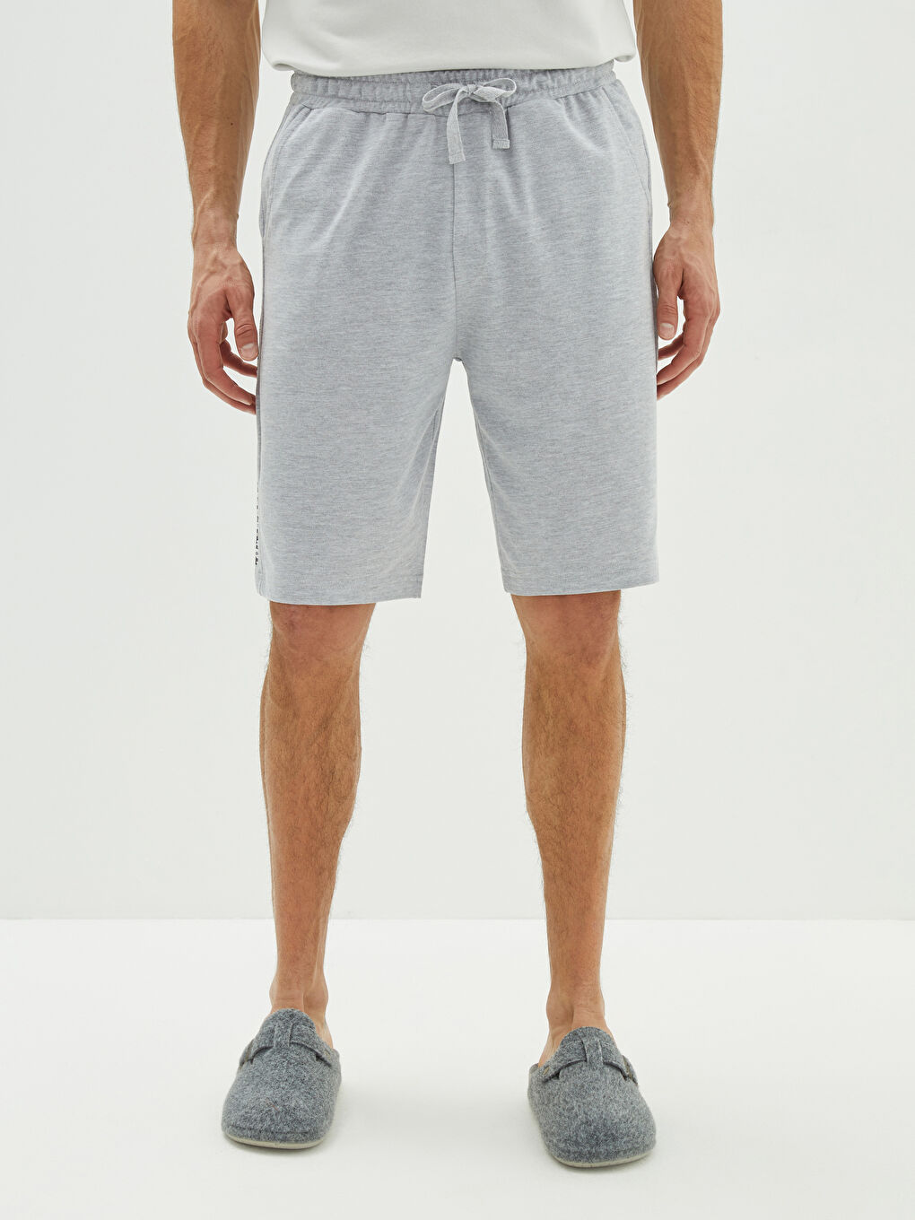 Gri Standart Kalıp Erkek Pijama Alt Şort-3