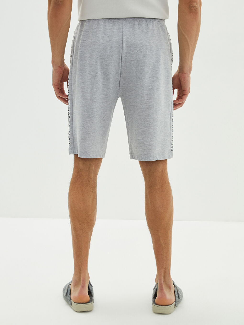 Gri Standart Kalıp Erkek Pijama Alt Şort-4