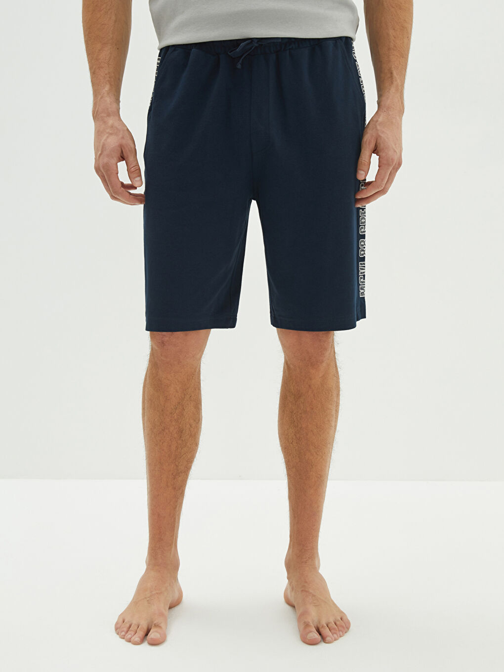 Lacivert Standart Kalıp Erkek Pijama Alt Şort-3