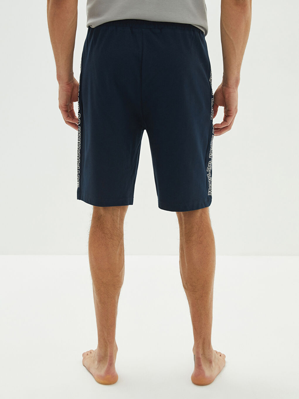 Lacivert Standart Kalıp Erkek Pijama Alt Şort-4