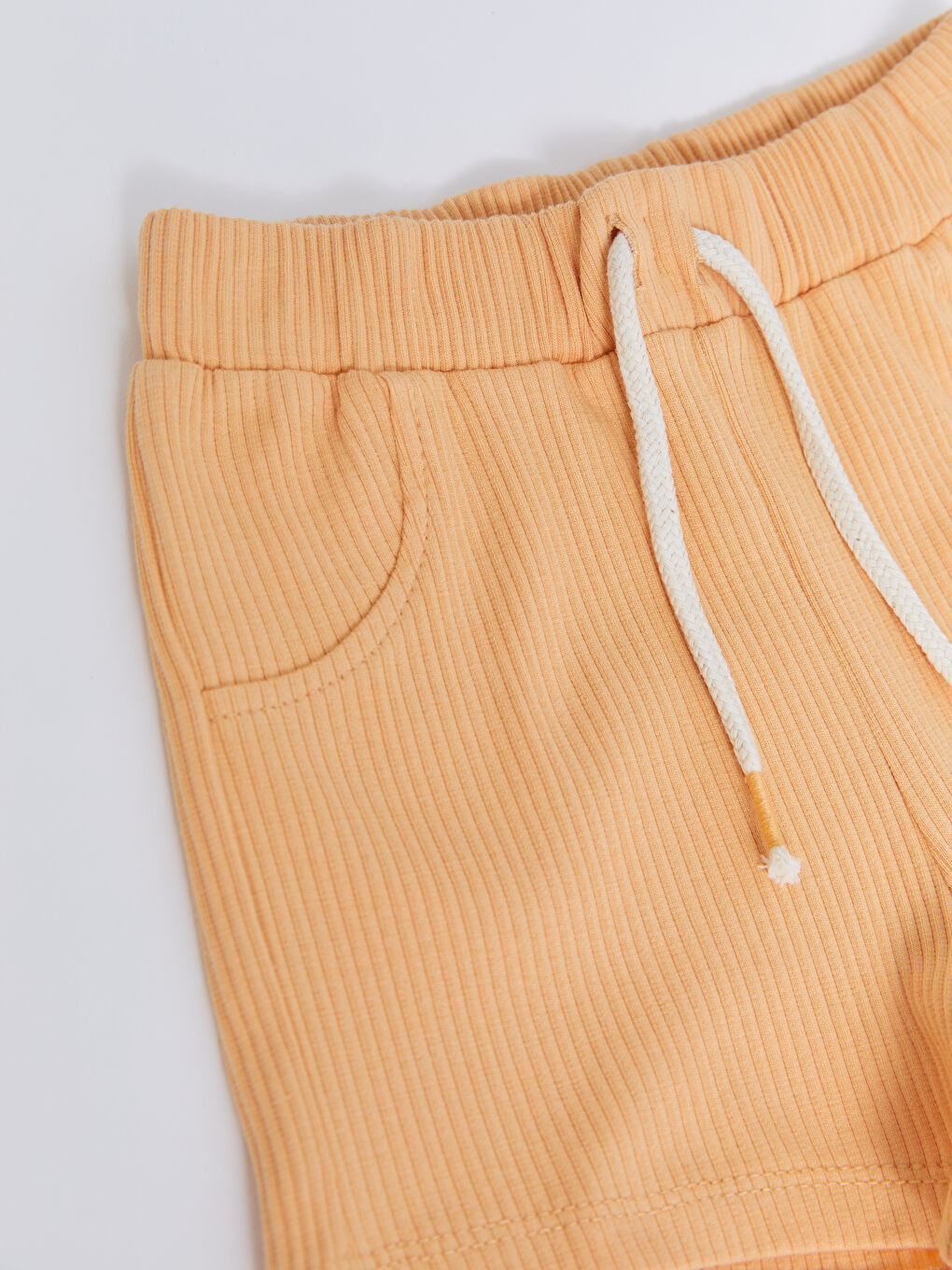 Turuncu Beli Lastikli Pamuklu Erkek Bebek Şort 2'li-4