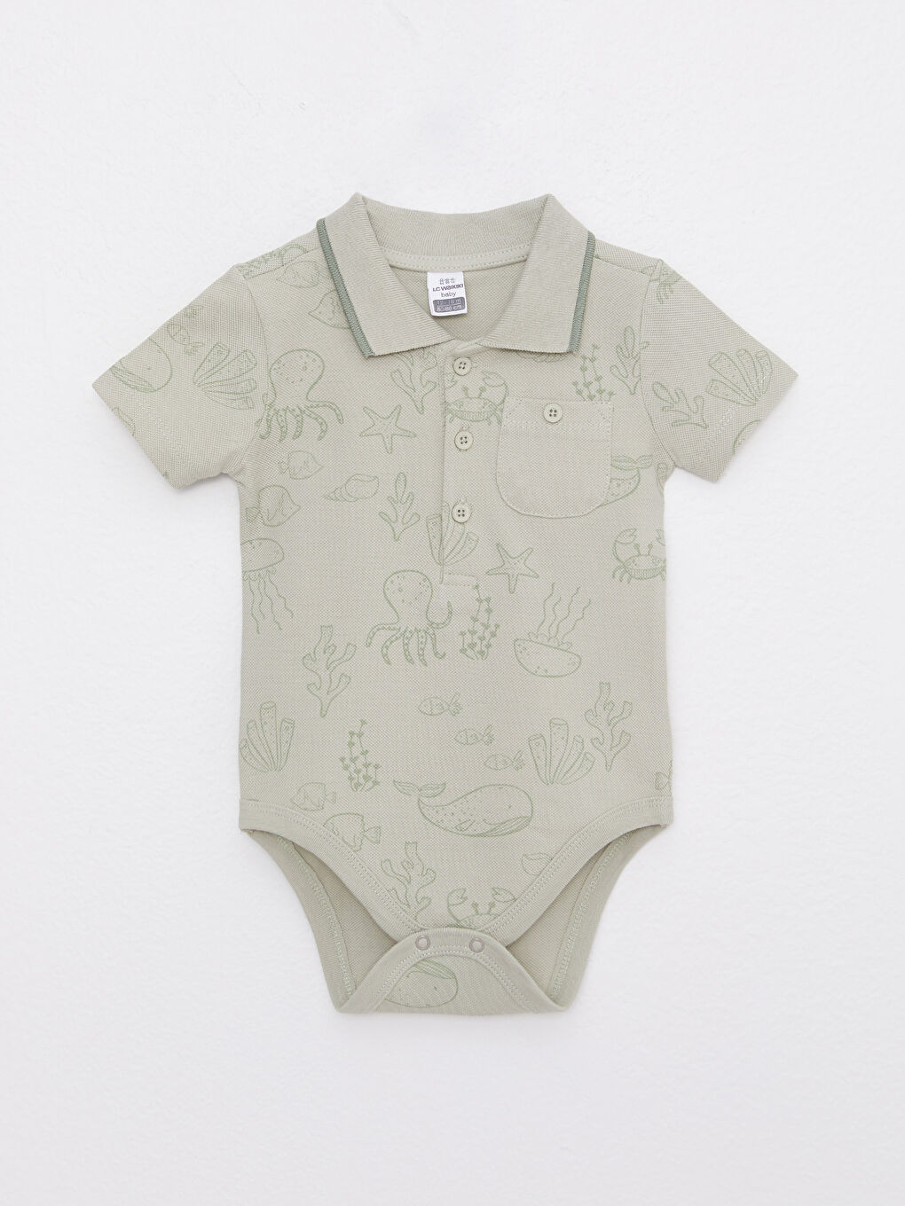 LCW baby Rollkragen Kurzarm Bedruckter Baby Jungen Body Mit Druckknopf -S23343Z1-RYV