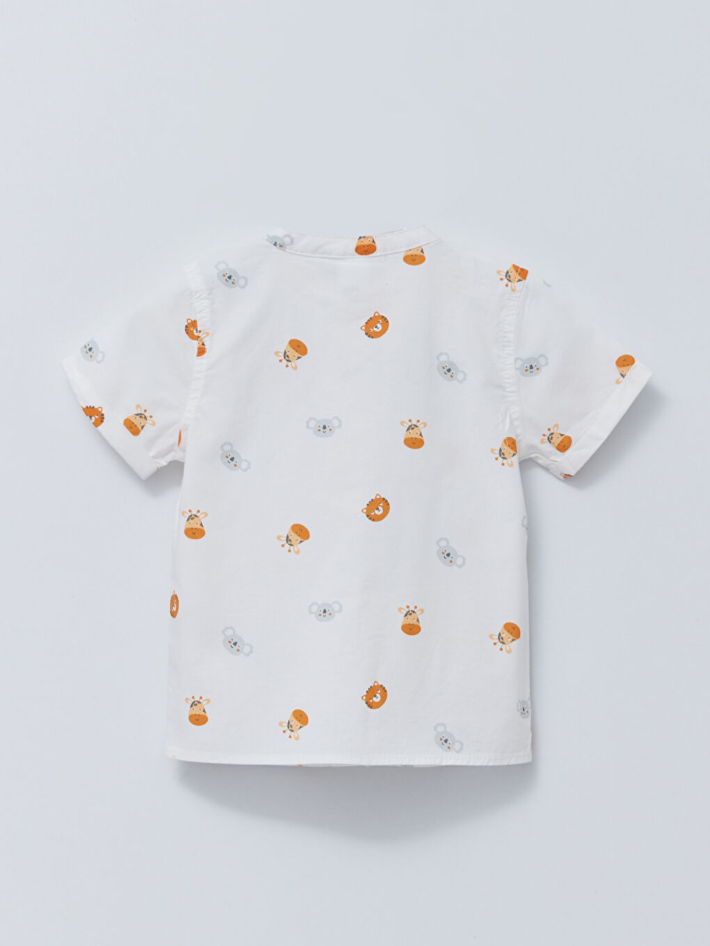 Collared Neck Short Sleeve Printed Baby Boys' Shirt and Shorts 2 Pack Set-6