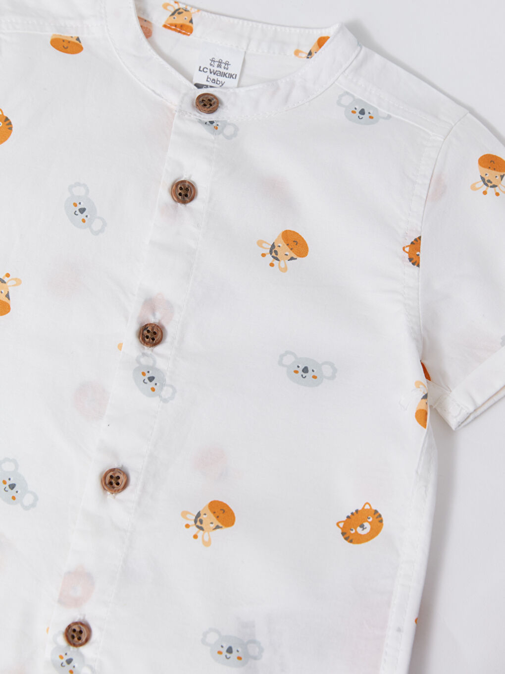 Collared Neck Short Sleeve Printed Baby Boys' Shirt and Shorts 2 Pack Set-8