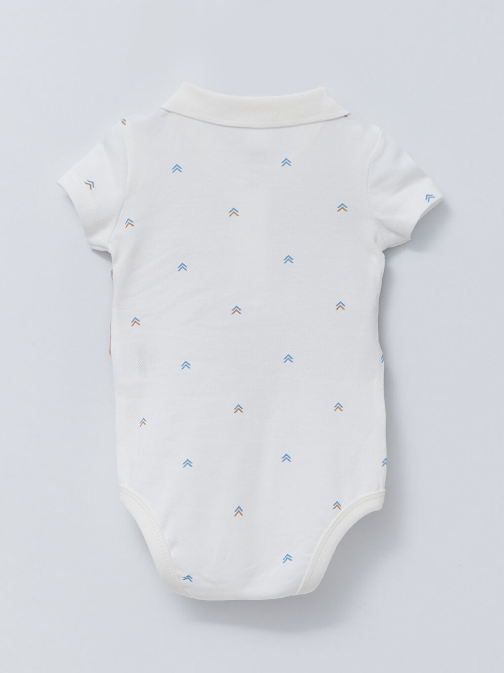 Polo Collar Short Sleeved Printed Cotton Baby Boy Snap Fastener Body and Shorts 2-Piece Set-3