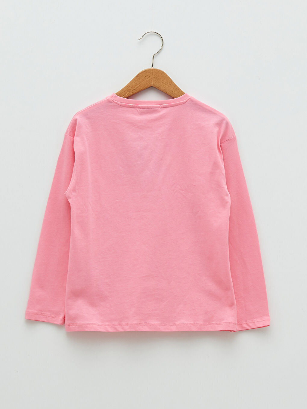 LCW Kids Crew Neck Printed Long Sleeve Cotton Girl T-shirt -S23413Z4-FNL