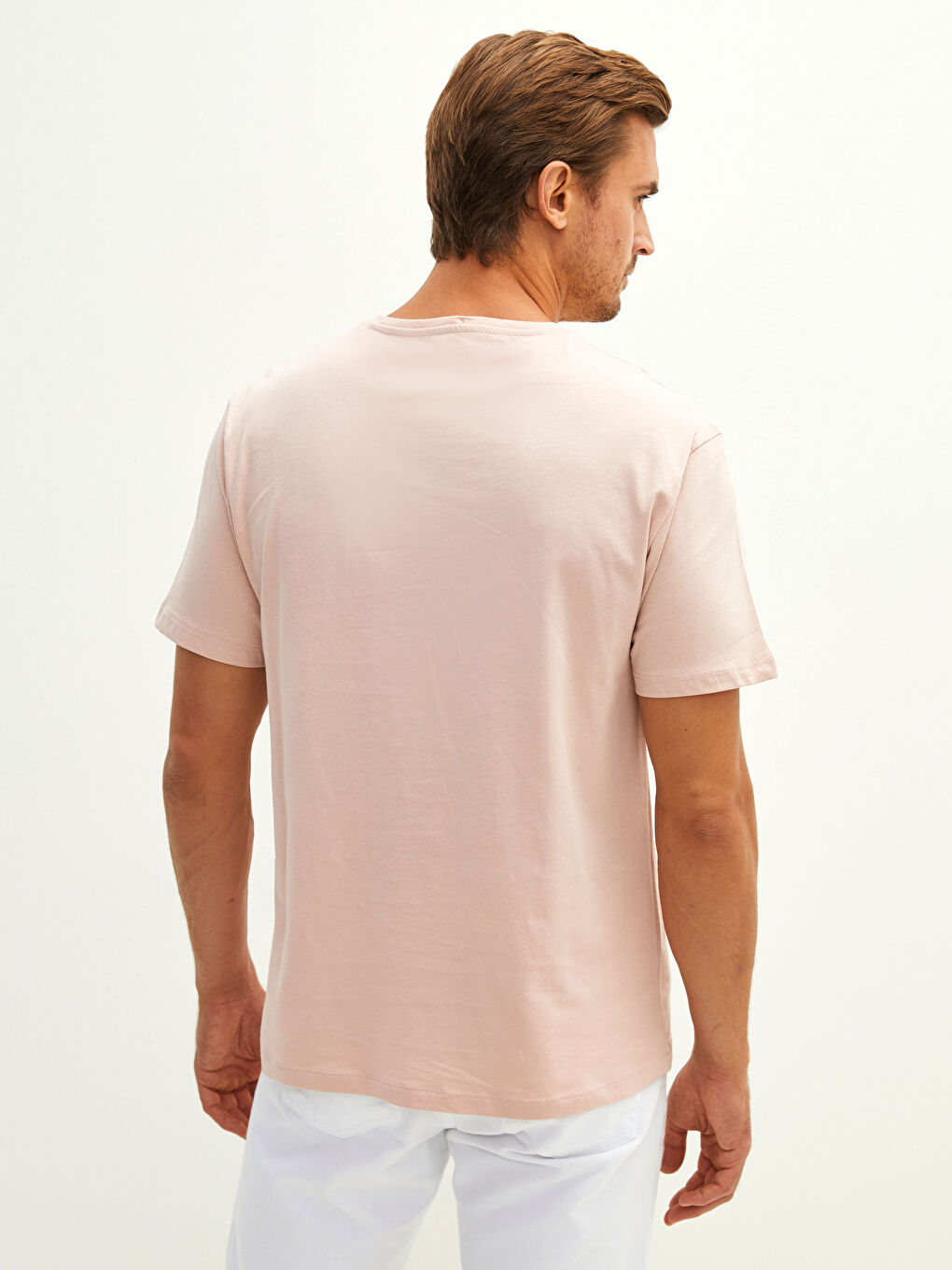 تيشيرت رجالي ياقة دائرية كم قصير مطبوع قطن ممشط-4