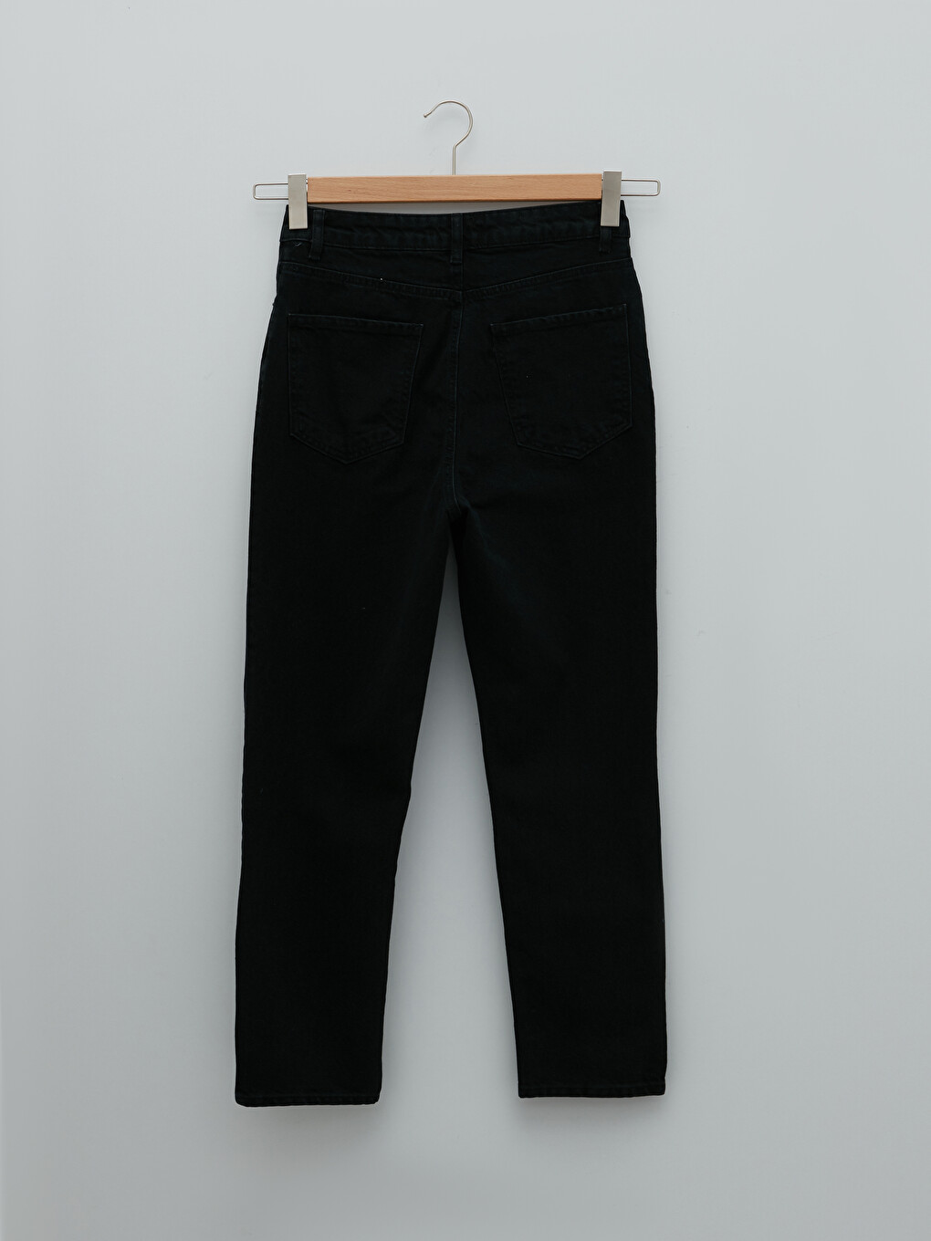 Siyah Yüksel Bel Mom Fit Cep Detaylı Kadın Rodeo Jean Pantolon-6