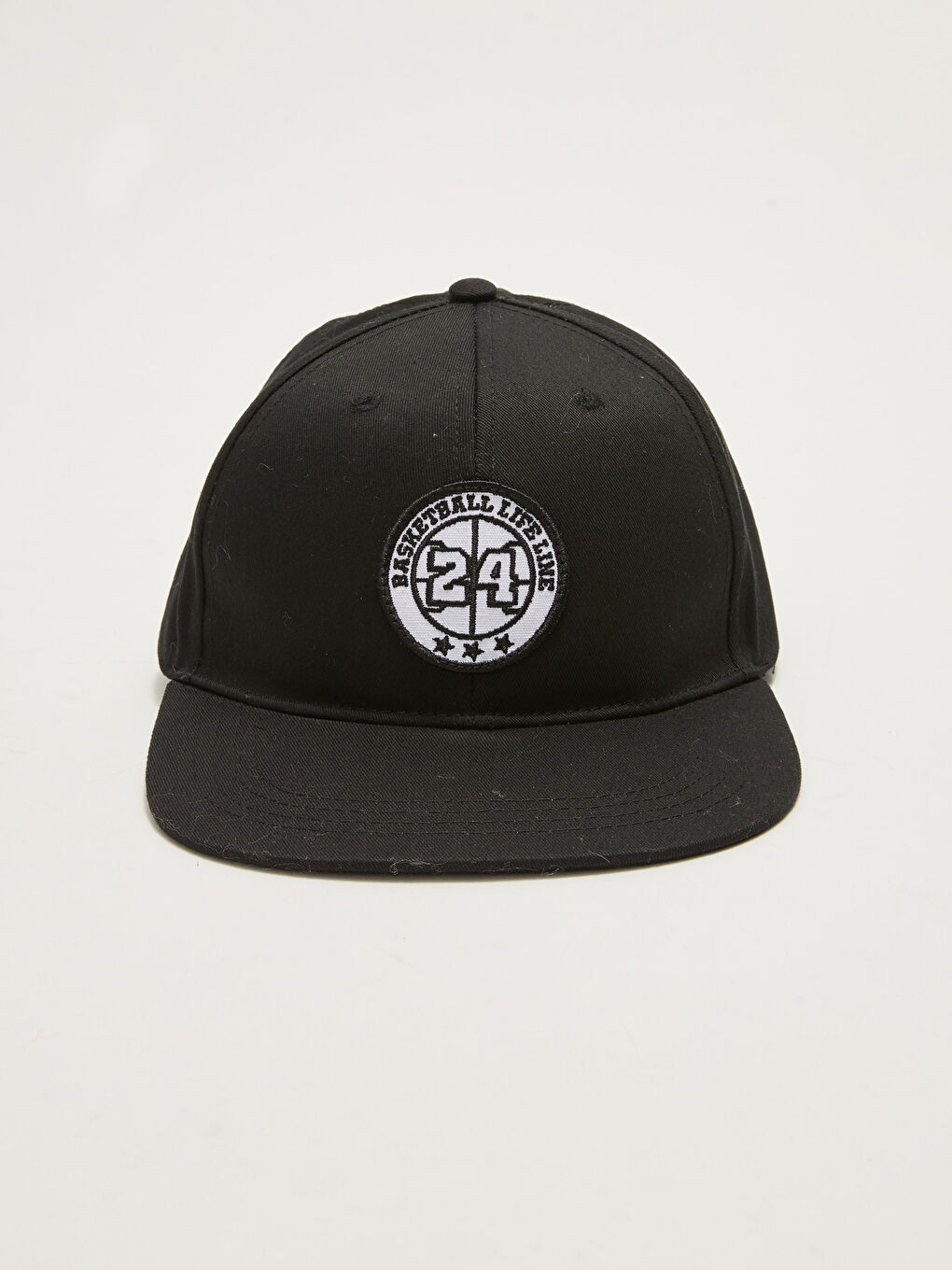 Siyah Aplike Nakışlı Erkek Hip Hop Şapka-1