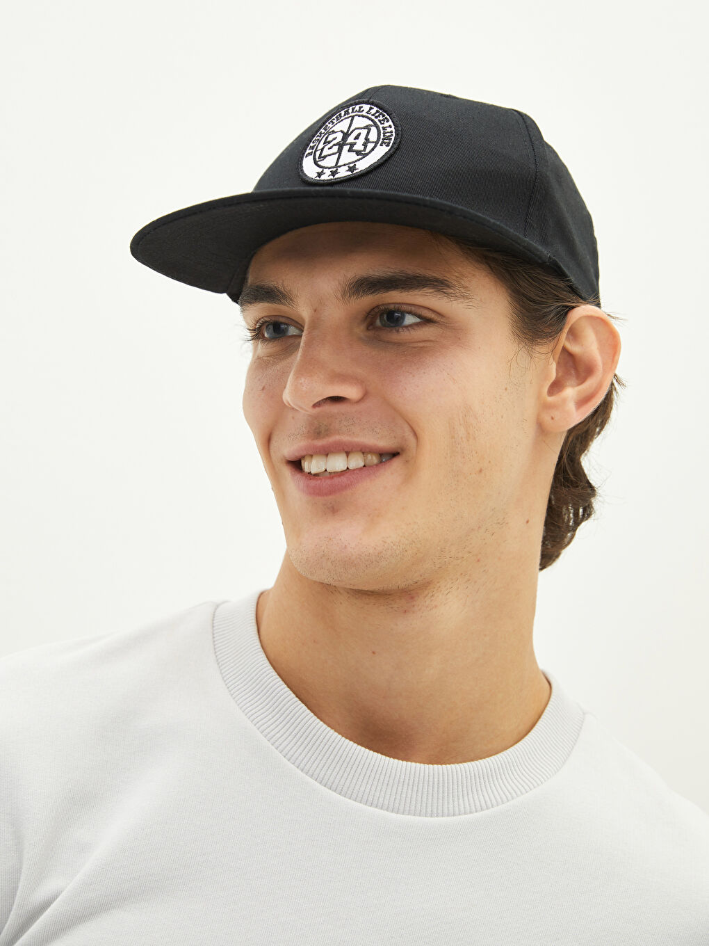 Siyah Aplike Nakışlı Erkek Hip Hop Şapka