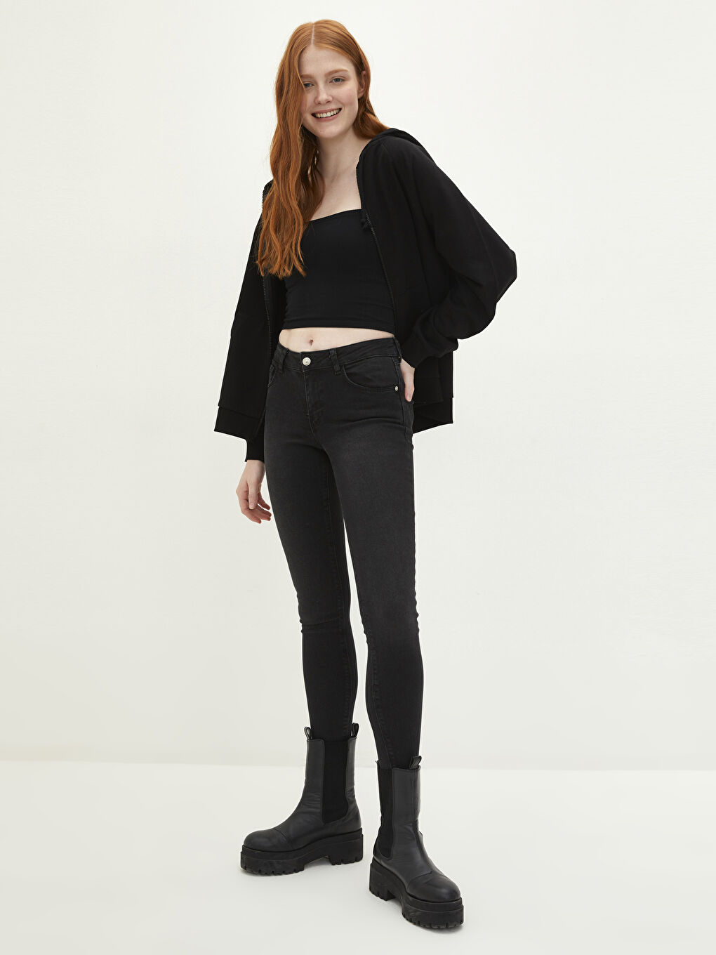 Normal Waist Mercury Skinny Fit Women's Rodeo Jean Trousers with Pocket Detail