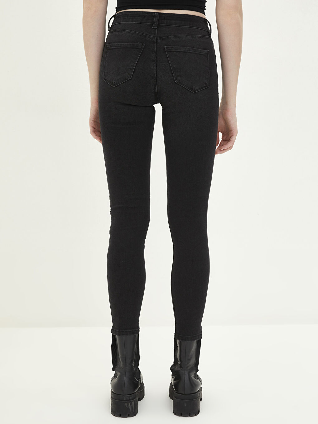 Normal Waist Mercury Skinny Fit Women's Rodeo Jean Trousers with Pocket Detail-4