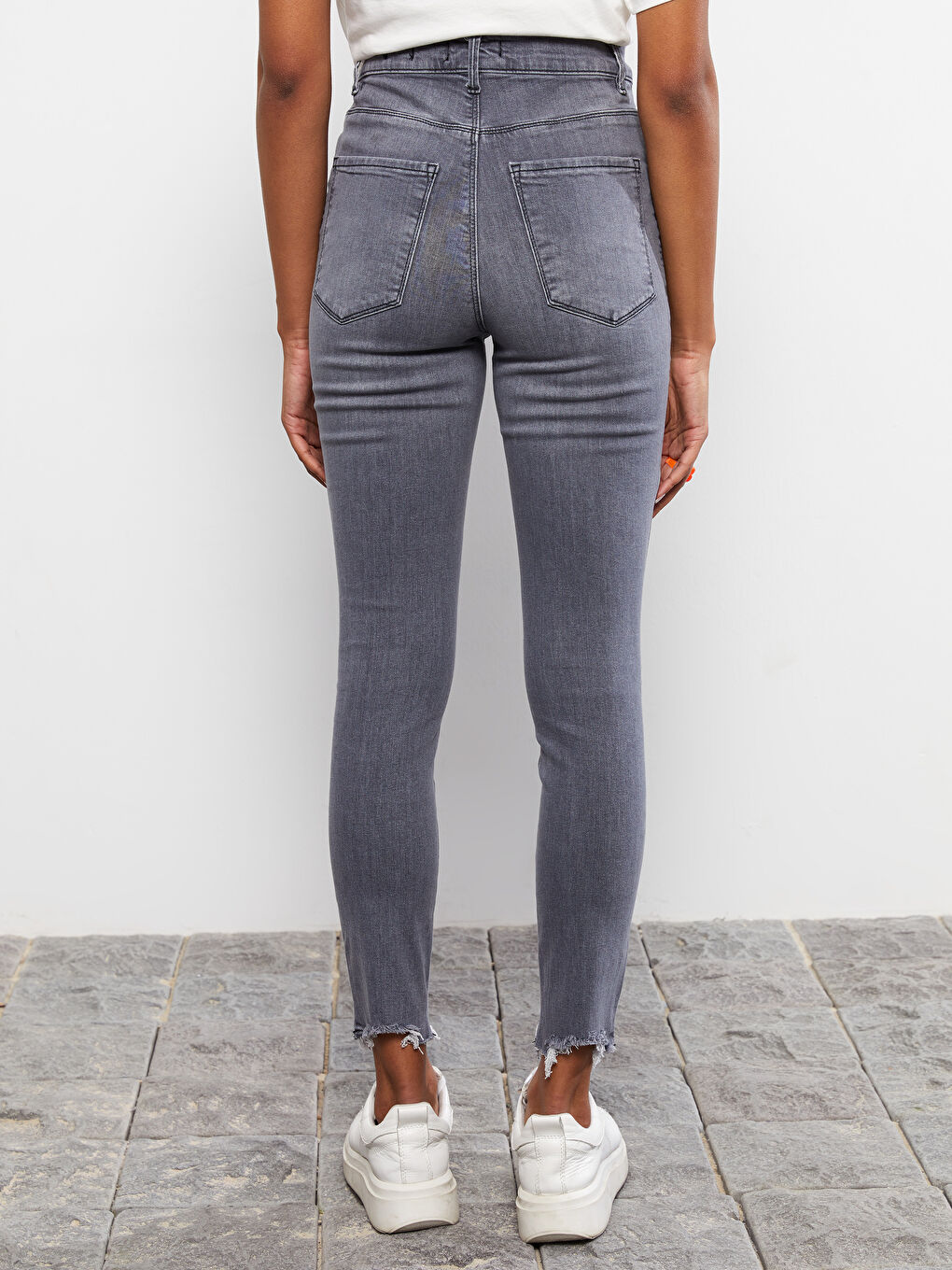 Gri Yüksek Bel Jüpiter Süper Skinny Fit Kadın Jean Pantolon-3