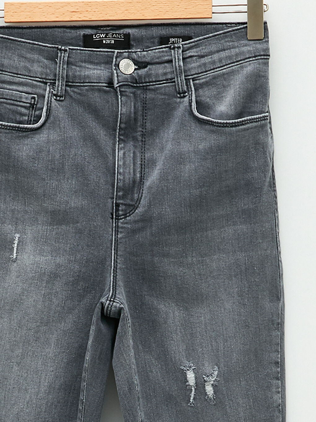 Gri Yüksek Bel Jüpiter Süper Skinny Fit Kadın Jean Pantolon-7