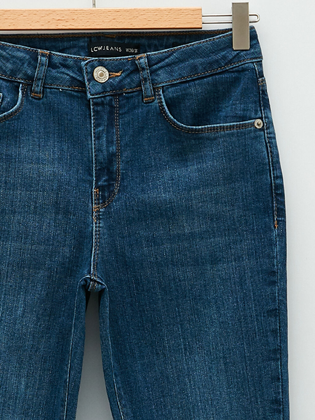 Blugi Rodeo Pentru Femei Croi Skinny Mercur cu Talie Normală și Detalii de Buzunar-7