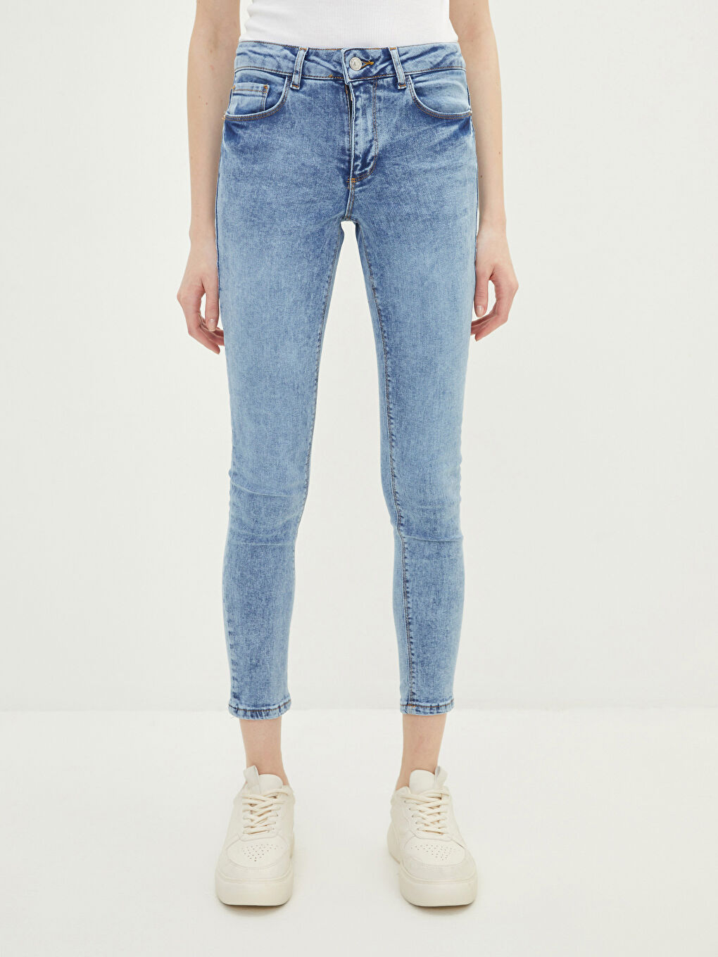 Normal Waist Mercury Skinny Fit Women's Rodeo Jean Trousers with Pocket Detail -S23444Z8-311