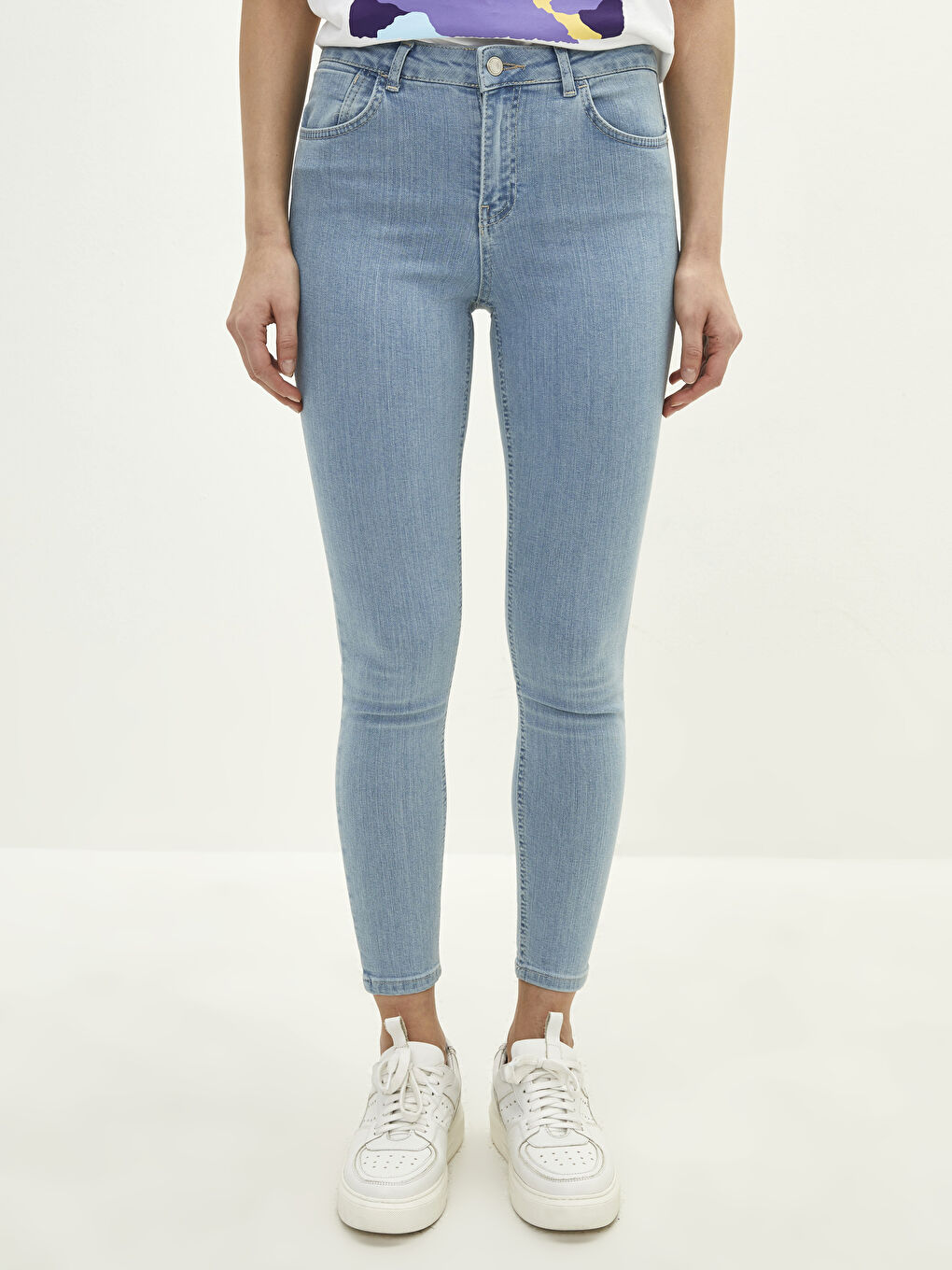 Normal Waist Mercury Skinny Fit Women's Rodeo Jean Trousers with Pocket Detail-2