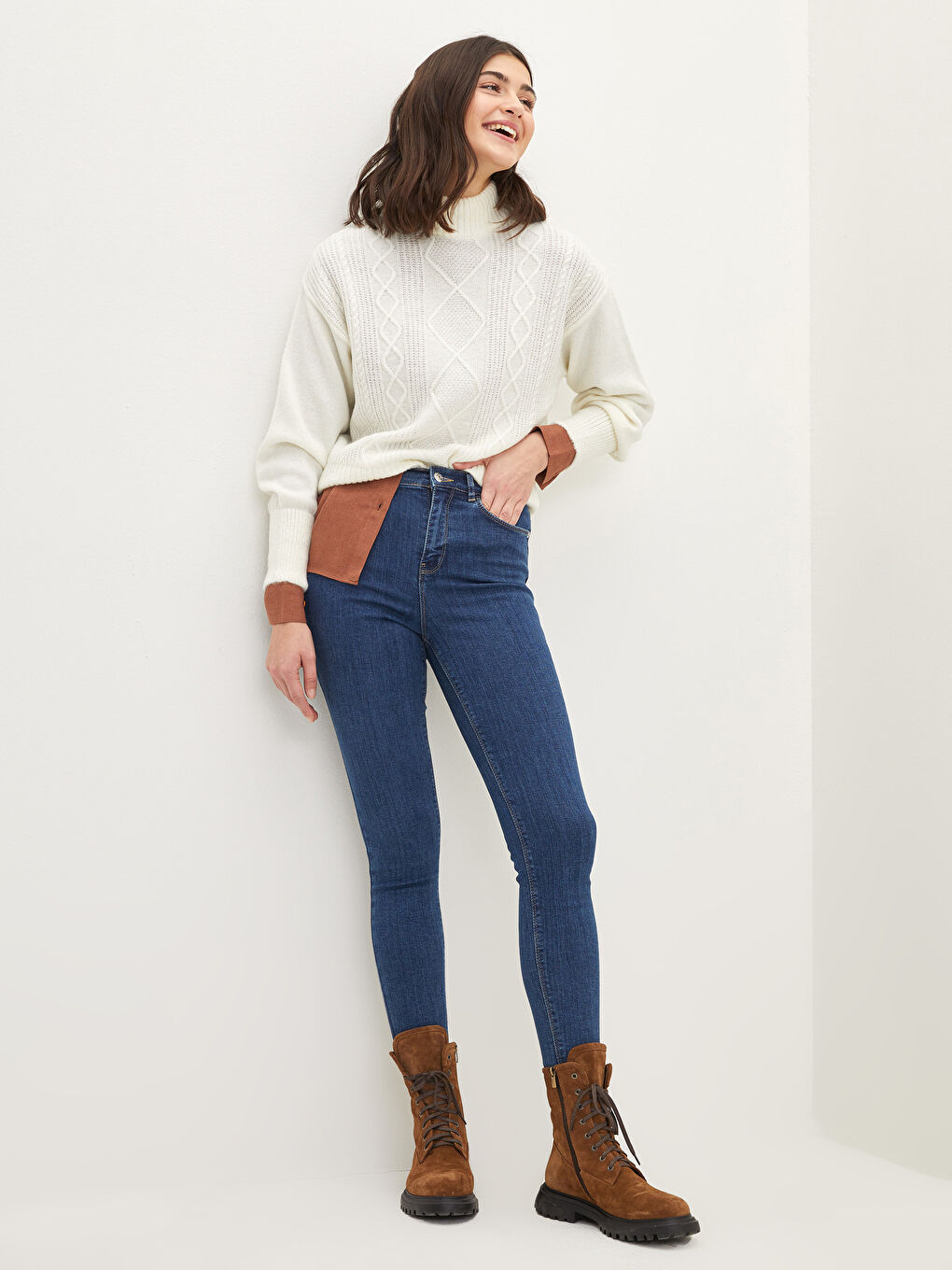 LCW Jeans Farmerke sa visokim strukom Jupiter ekstra uskog kroja za žene -S23451Z8-507