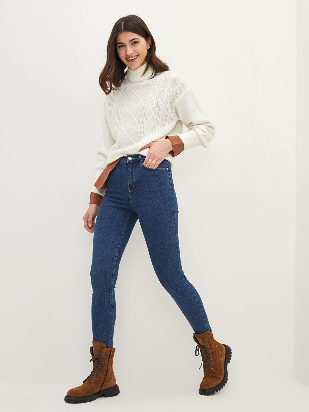 LCW Jeans Farmerke sa visokim strukom Jupiter ekstra uskog kroja za žene -S23451Z8-507