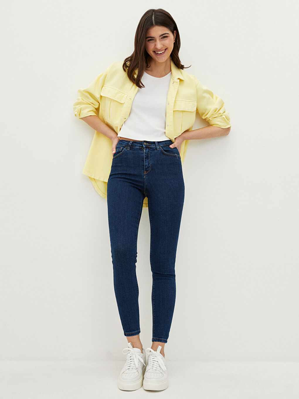 İndigo Yüksek Bel Jüpiter Süper Skinny Fit Kadın Jean Pantolon-1