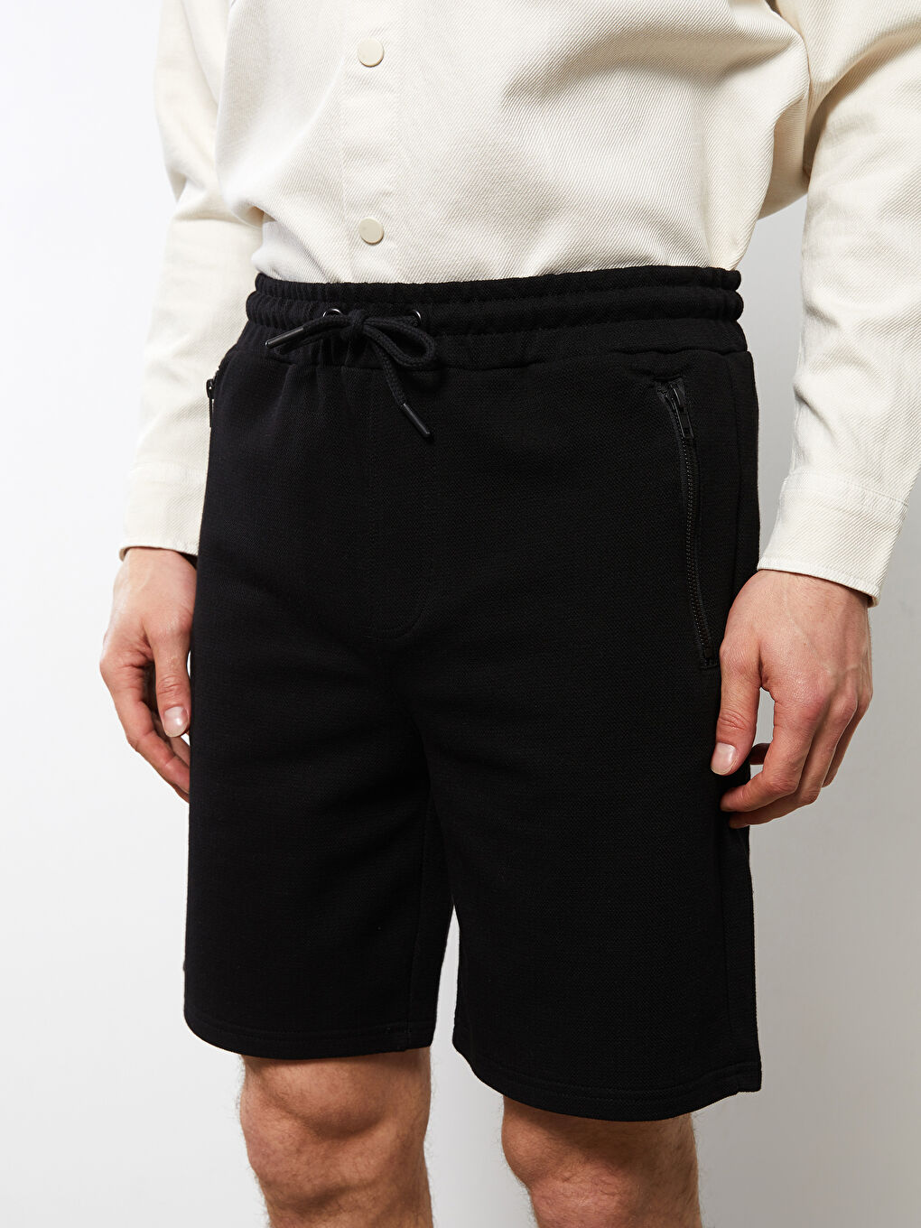 Regular Fit Pique Men's Shorts-3