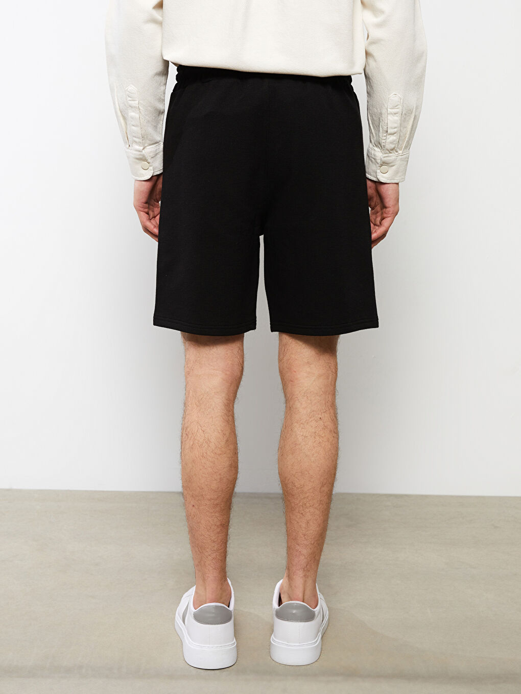 Regular Fit Pique Men's Shorts-4