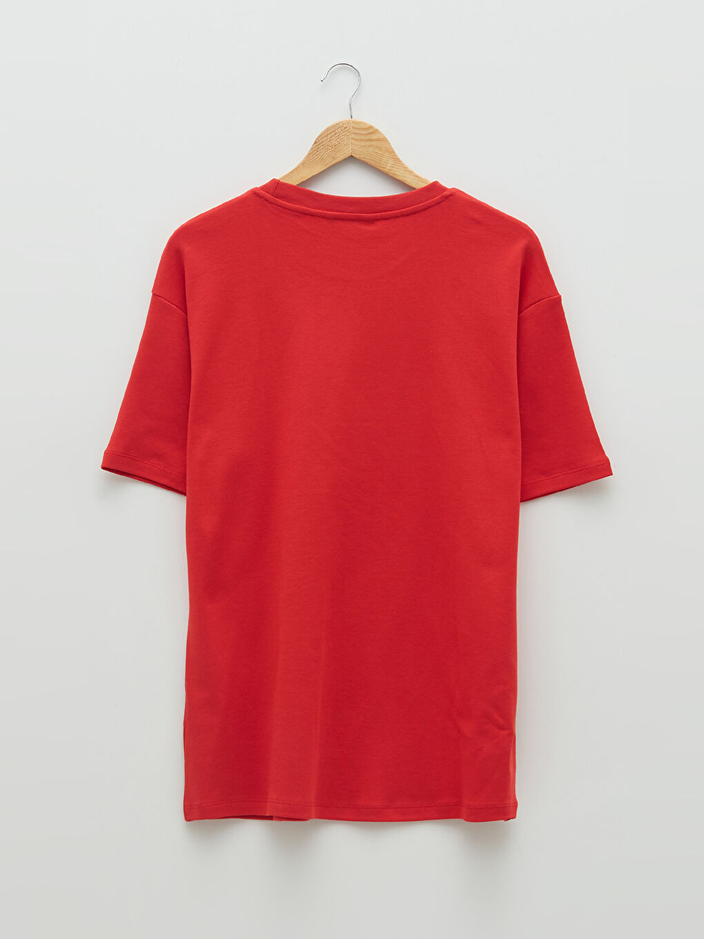 Kırmızı Bisiklet Yaka Penye Erkek Tişört-6