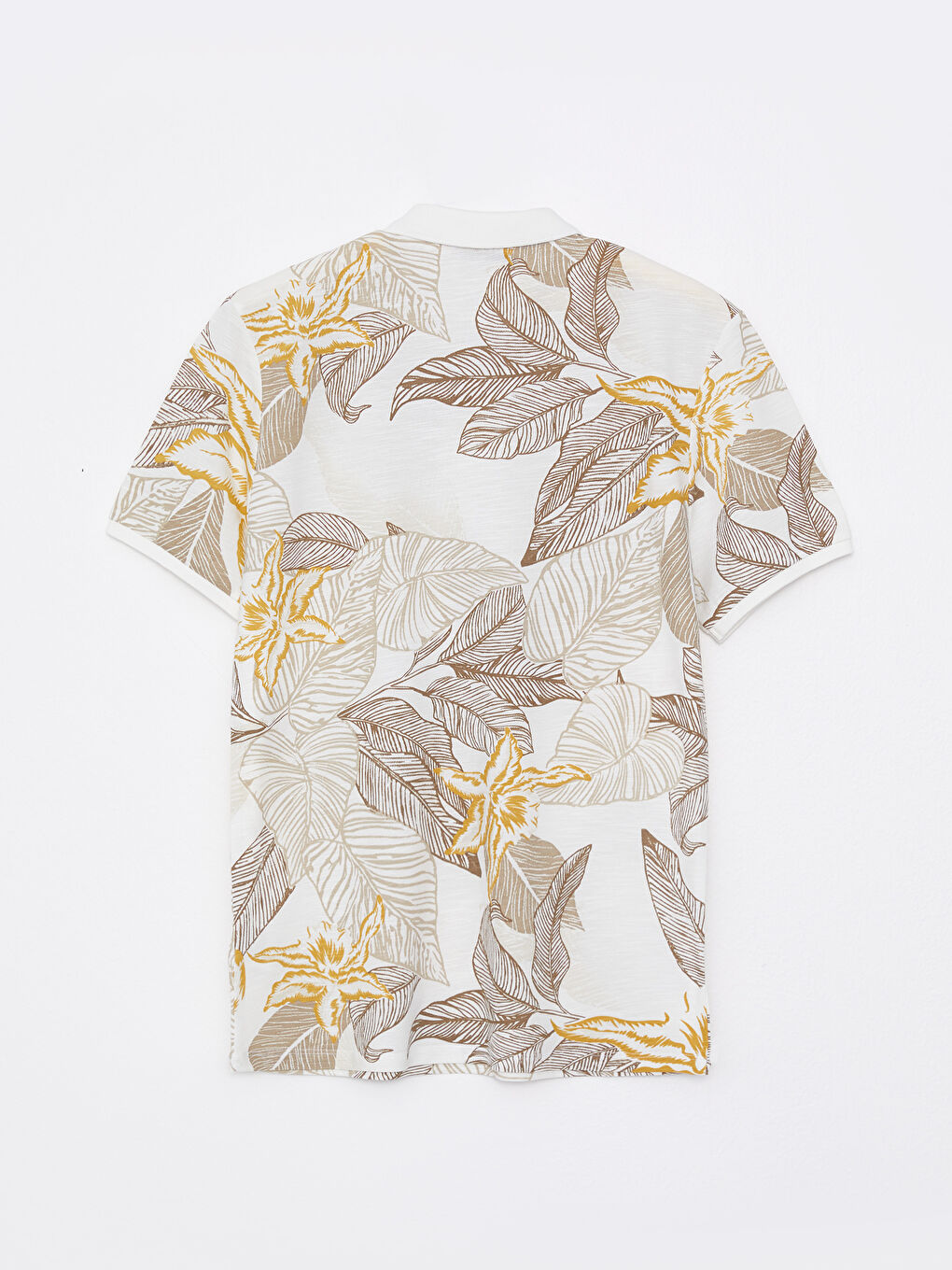 Polo Neck Short Sleeve Patterned Pique Men's T-Shirt-6