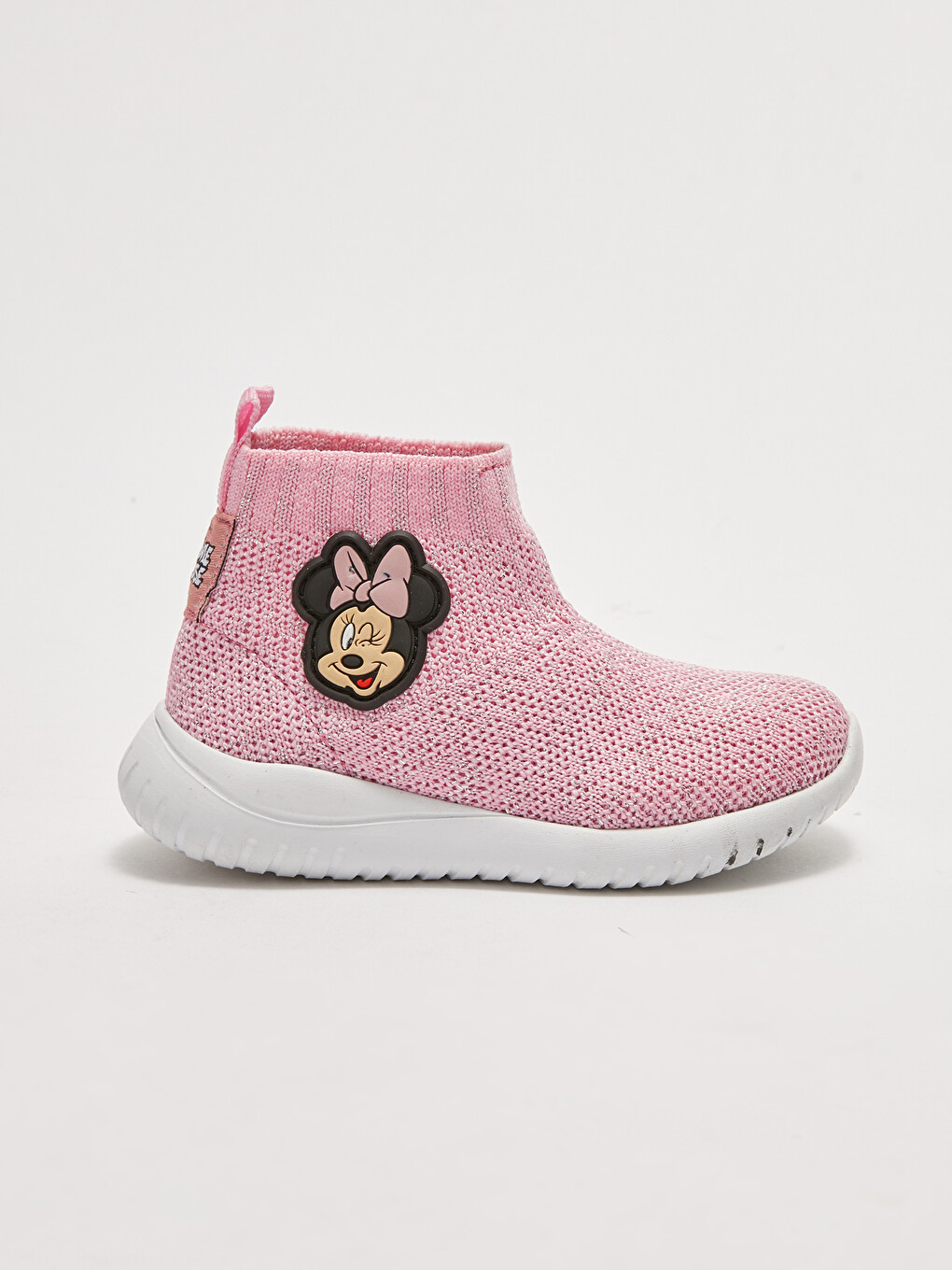 Pembe Minnie Mouse Lisanslı 3d Aplike Detaylı Kalın Taban Kız Bebek Bot-1