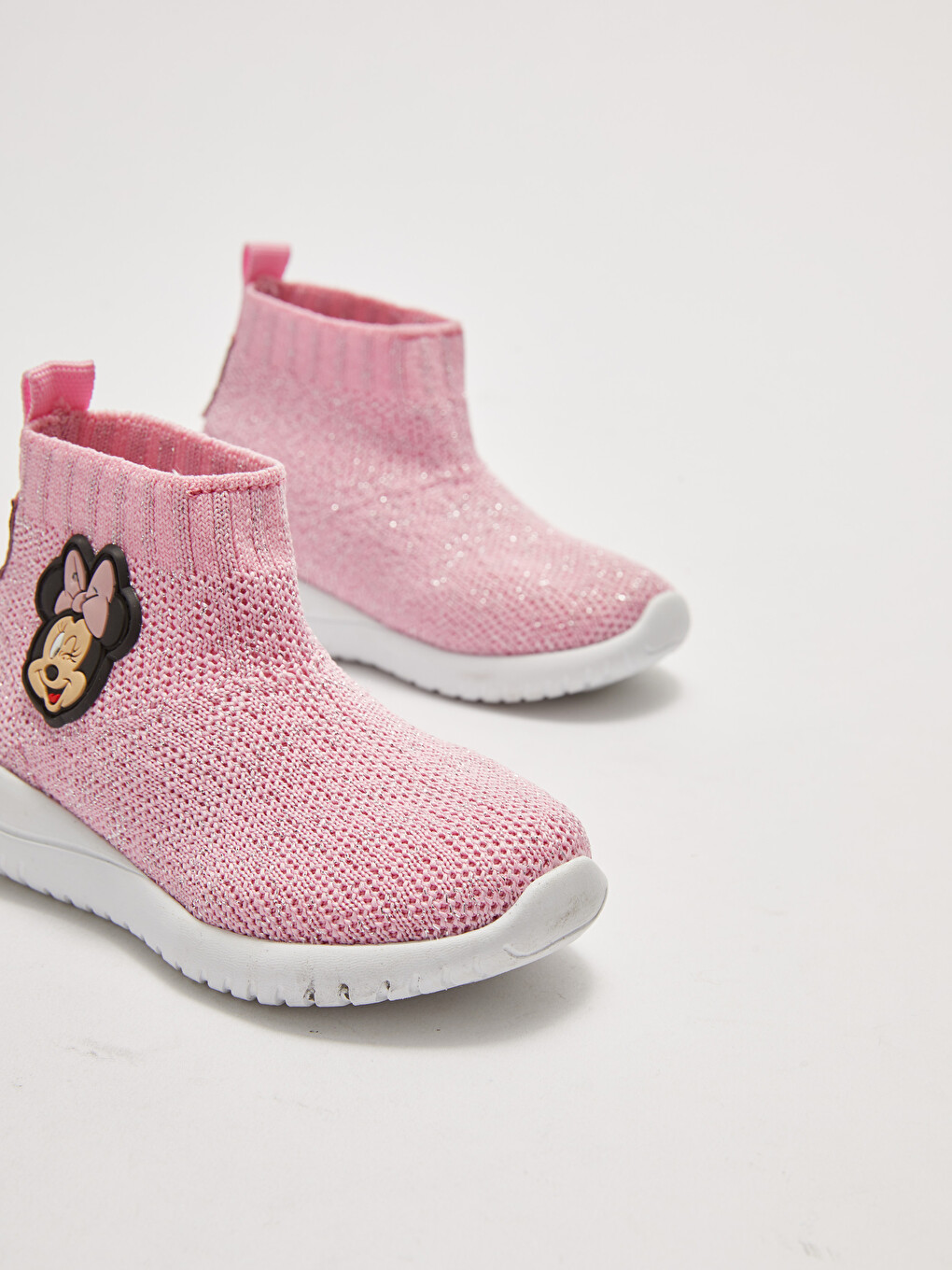 Pembe Minnie Mouse Lisanslı 3d Aplike Detaylı Kalın Taban Kız Bebek Bot-2