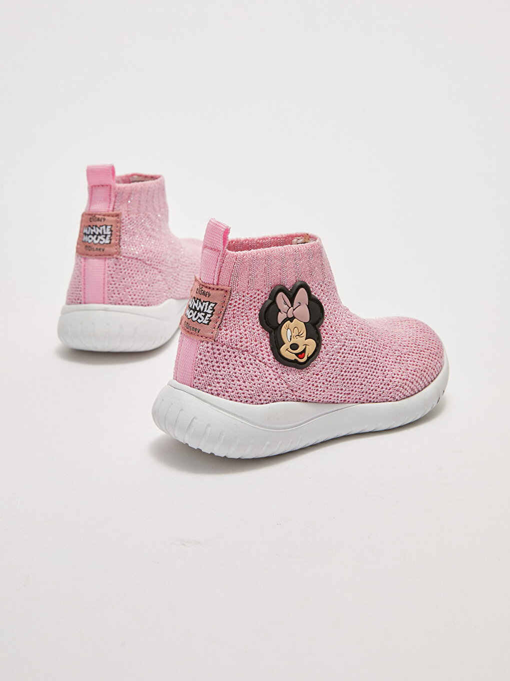 Pembe Minnie Mouse Lisanslı 3d Aplike Detaylı Kalın Taban Kız Bebek Bot-4
