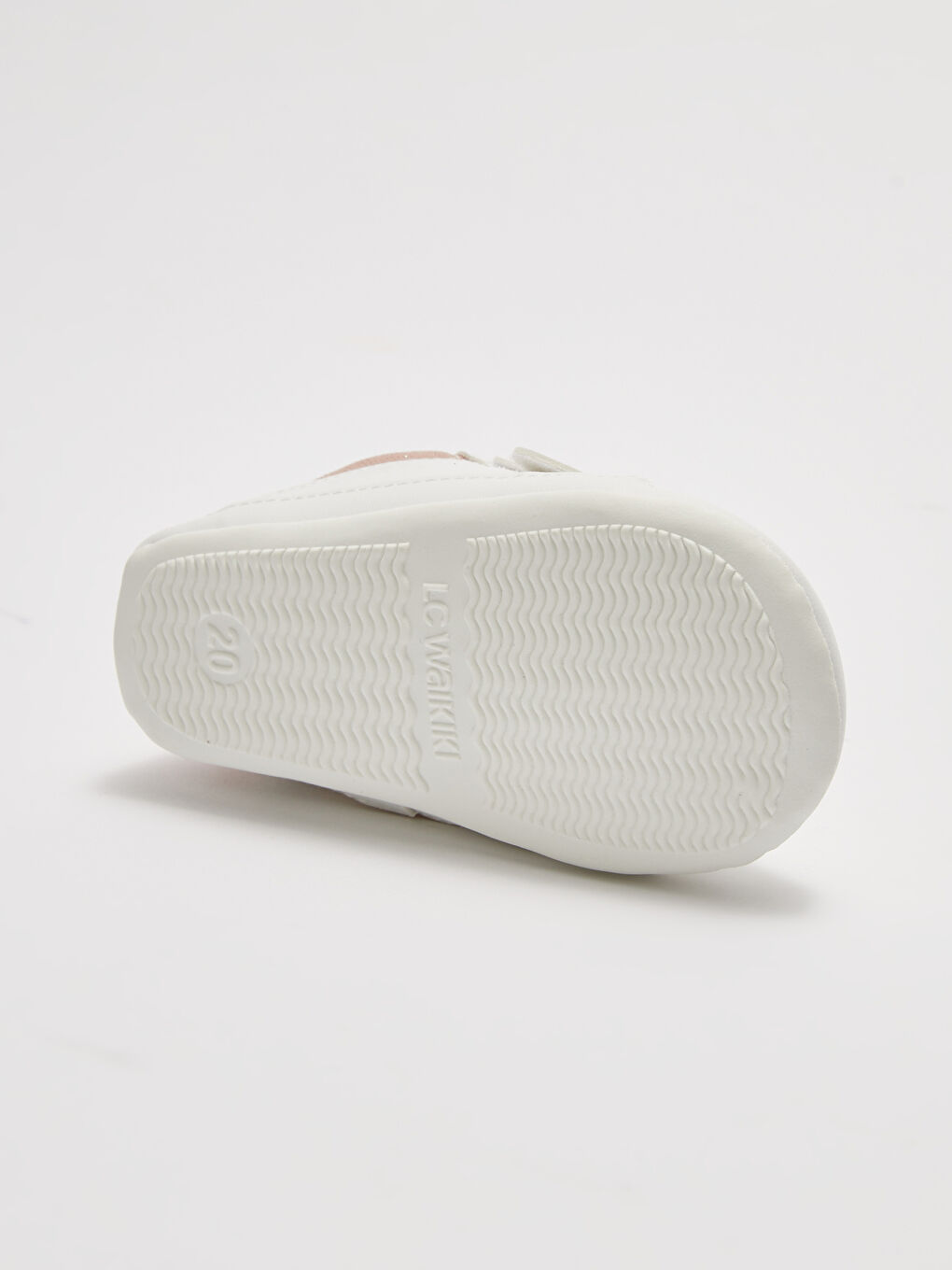 Beyaz Çift Bant Cırt Cırtlı Kız Bebek Yürüme Öncesi Ev Ayakkabısı-3