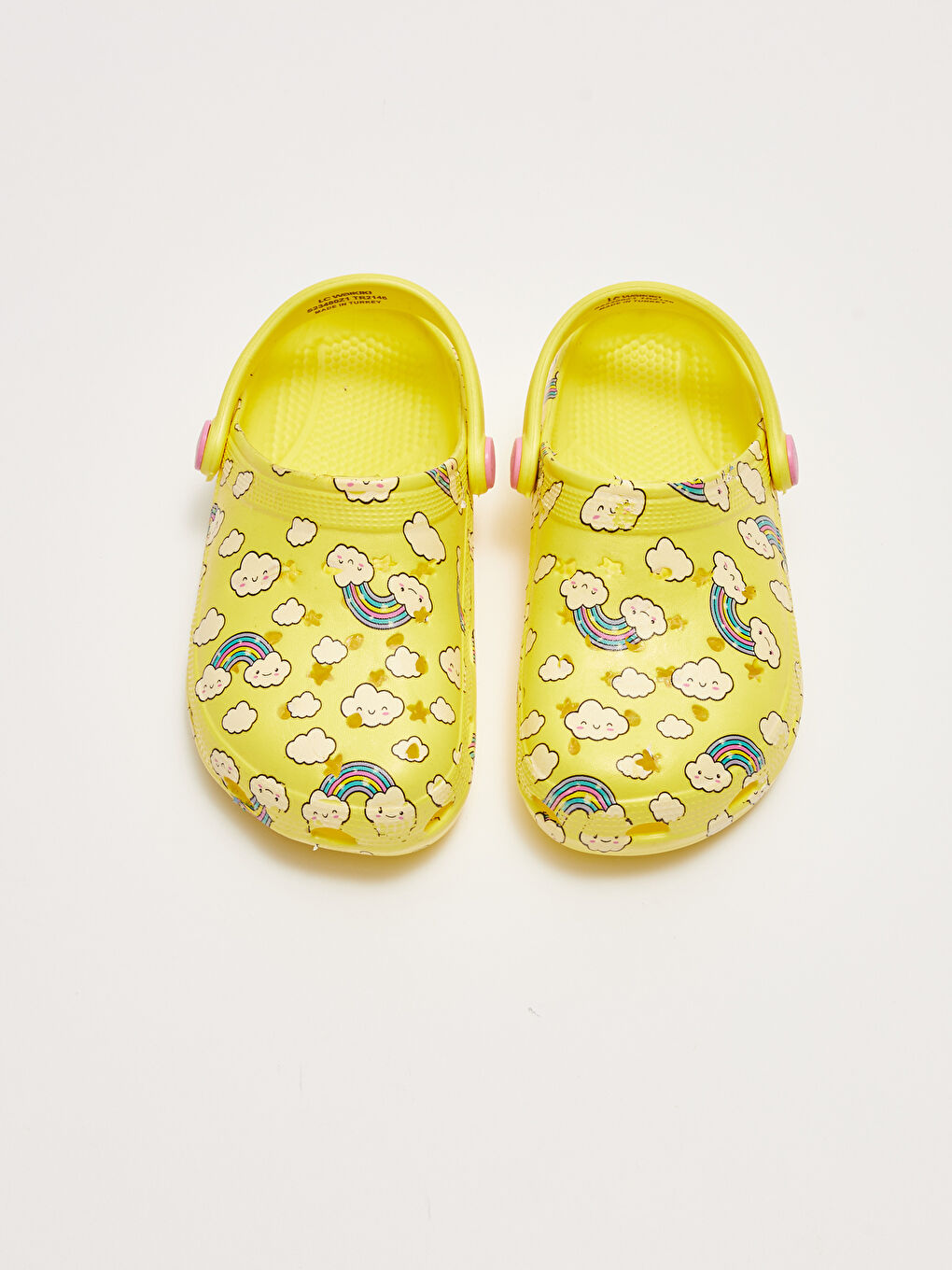 Sarı Baskılı Delikli Kız Bebek Sandalet-5